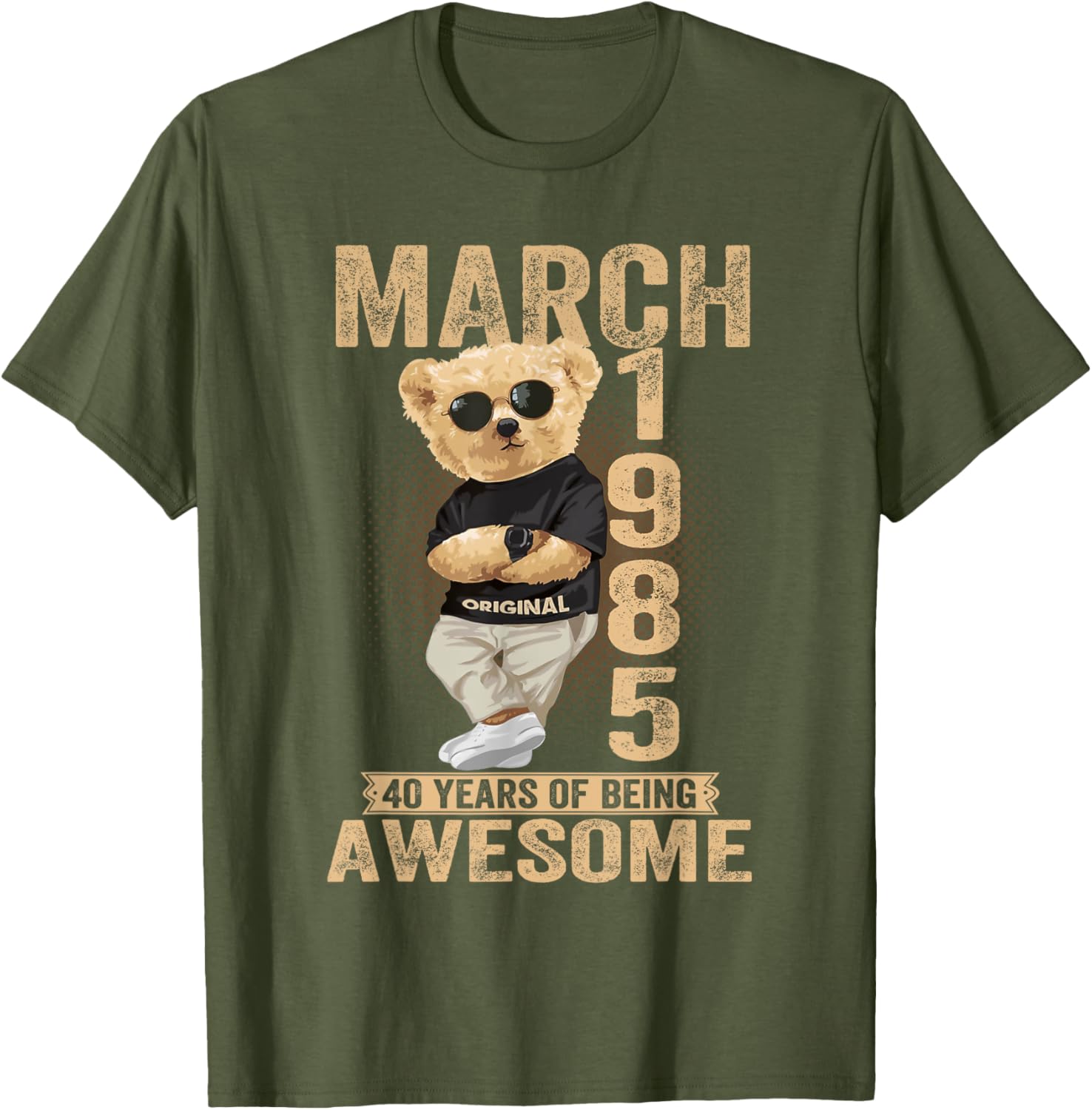 Awesome Teddy Bear T-Shirt for 40th Birthday Celebrations 1985 Design - 9