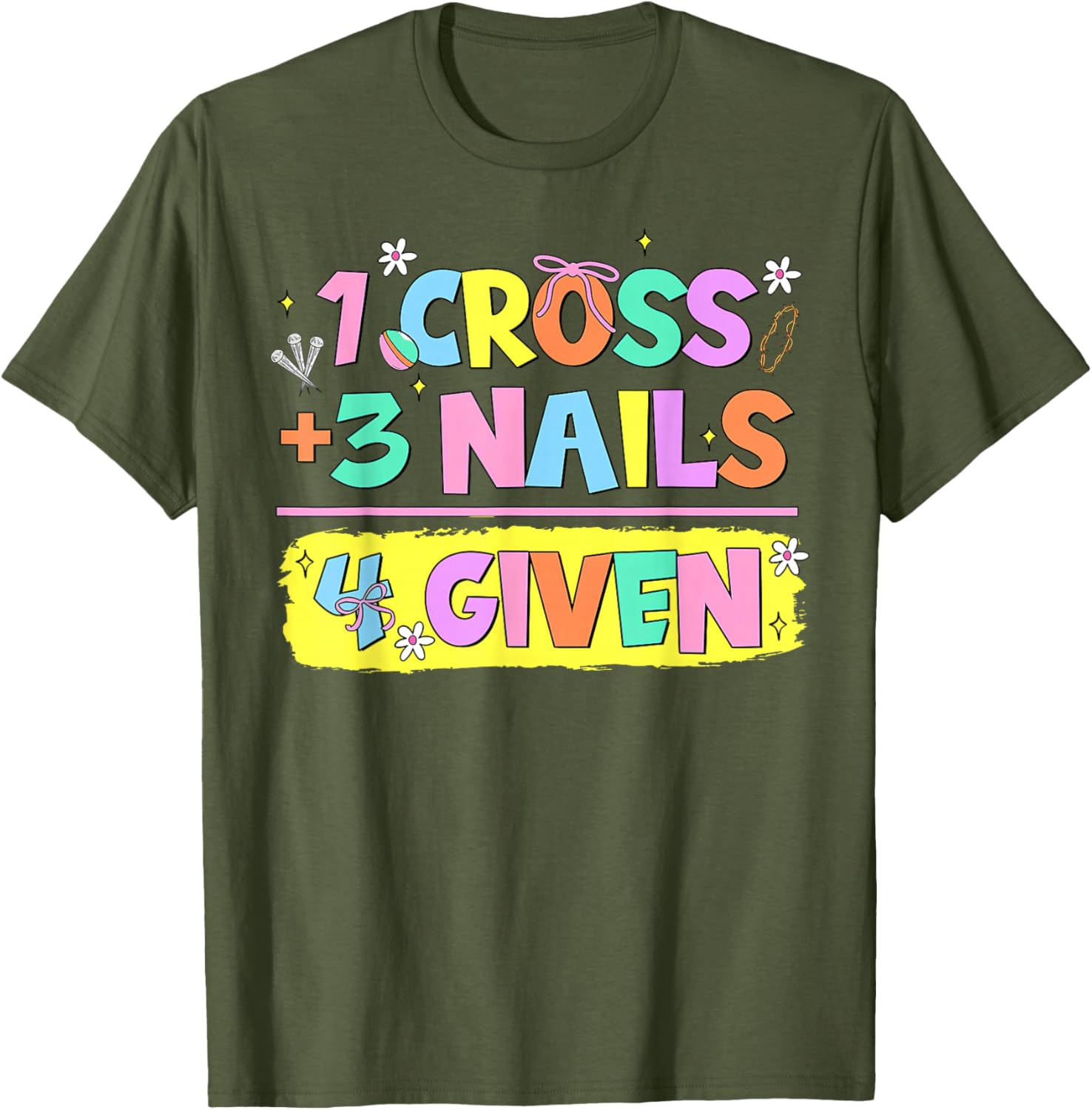 Happy Easter Christian T-Shirt with Cross and Nails Design for Believers - 18