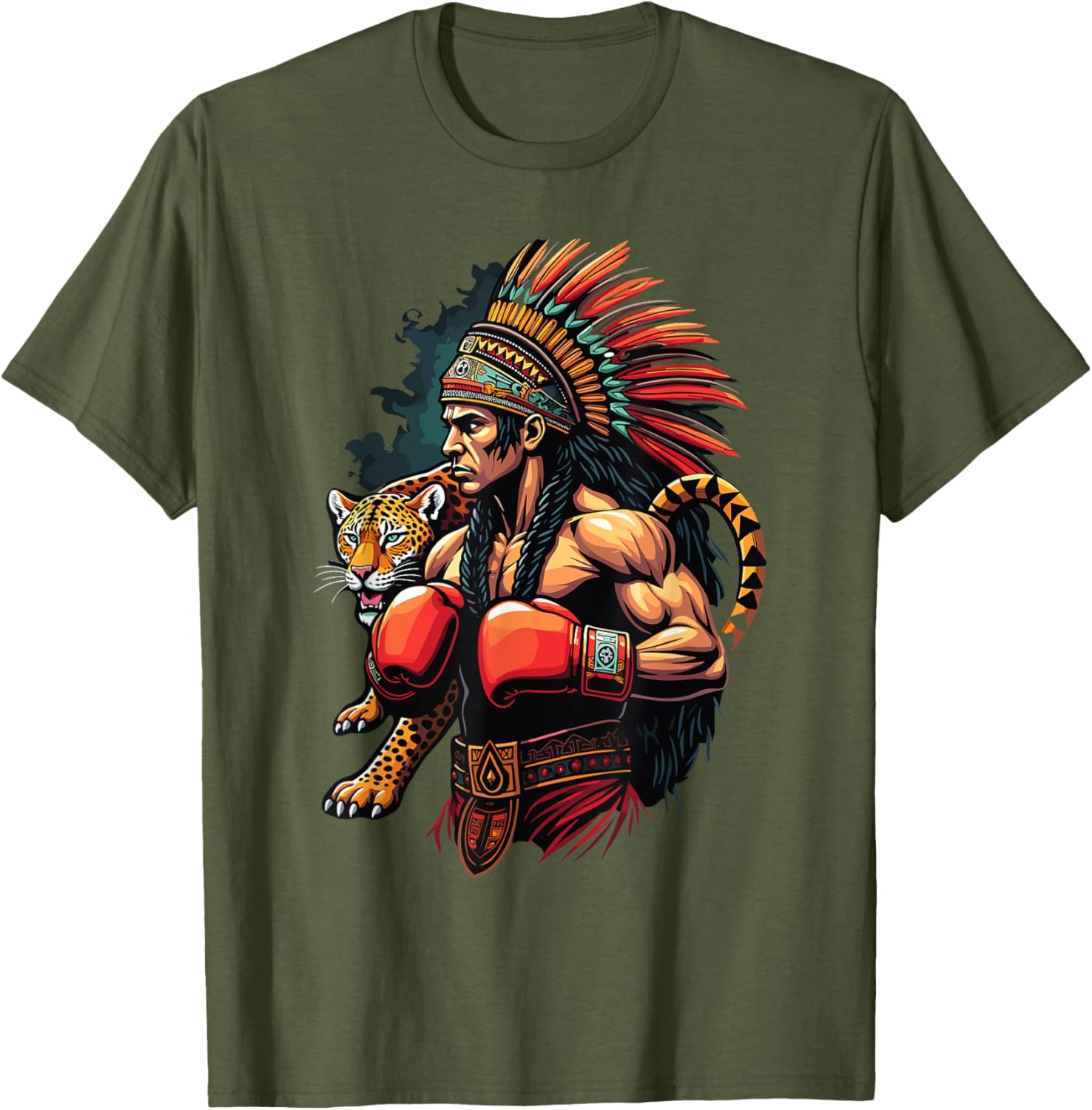 Inca Warrior Jaguar Spirit T-Shirt for Mexican Boxing Fans - 3