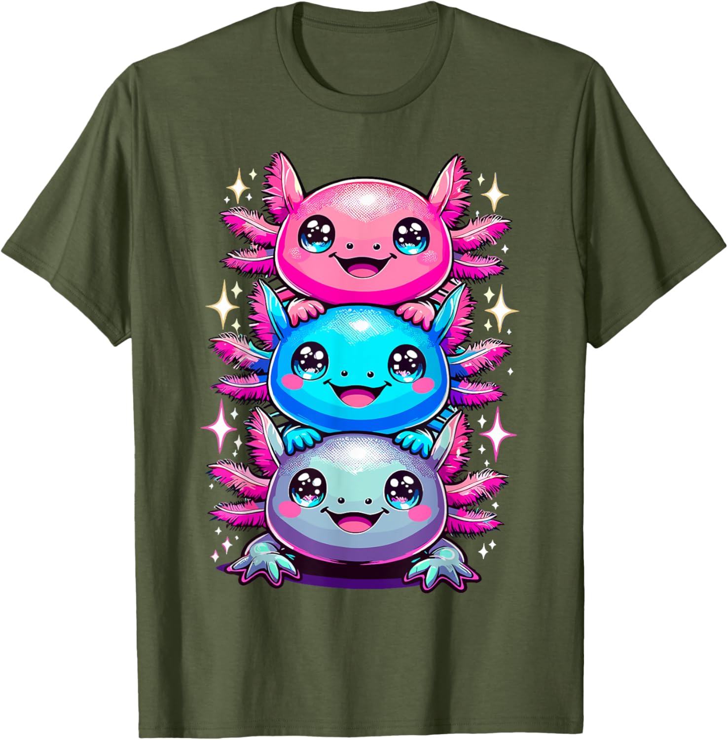 Colorful Axolotl Art T-Shirt for Nature Lovers and Animal Enthusiasts - 16