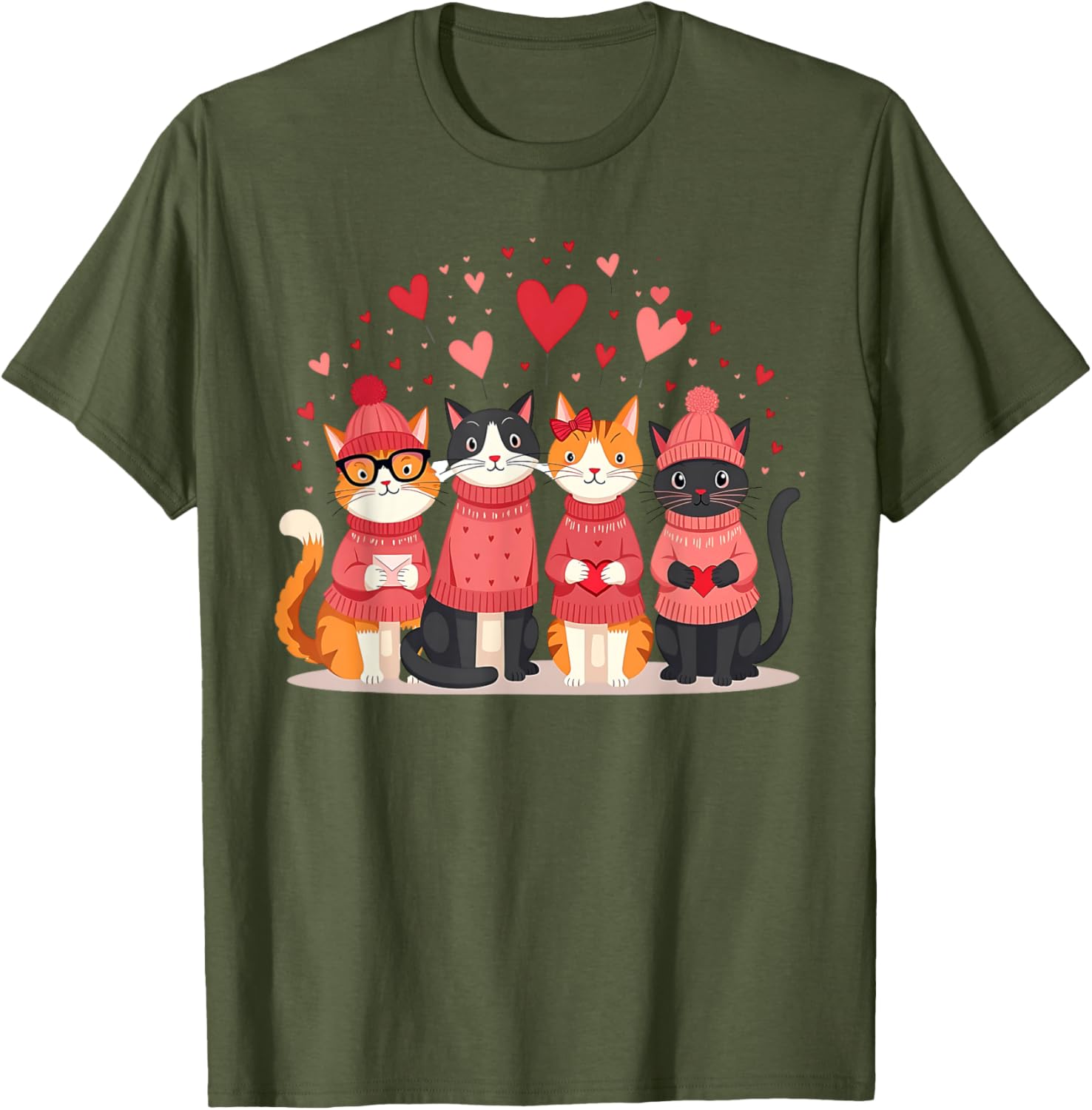 Happy Valentine Day Cat T-Shirt for Women and Girls - Perfect for Cat Lovers - 16