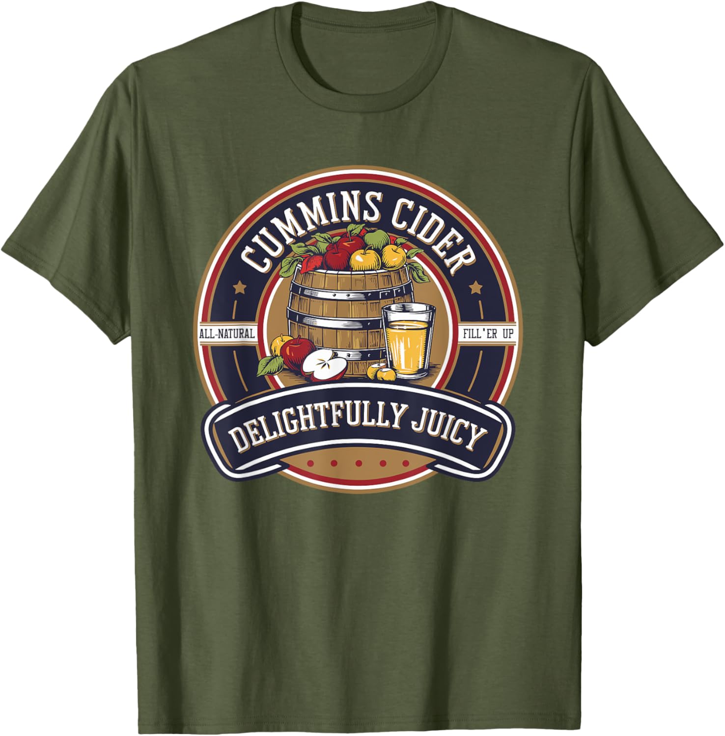 Haul Cummins Apple Cider Juicy Label Logo T-Shirt for Casual Style - 24