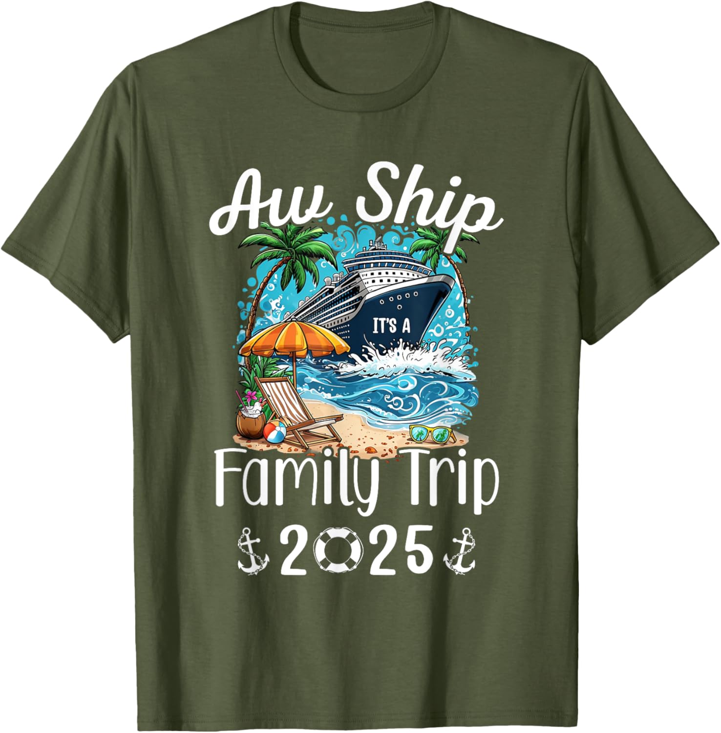 Family Matching Aw Ship It's A Family Trip 2025 Cruise T-Shirt - 13