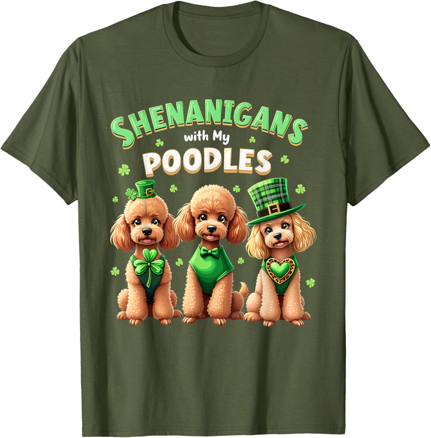 St Patricks Day Irish Poodle Shamrock T-Shirt for Fun Celebrations - 12