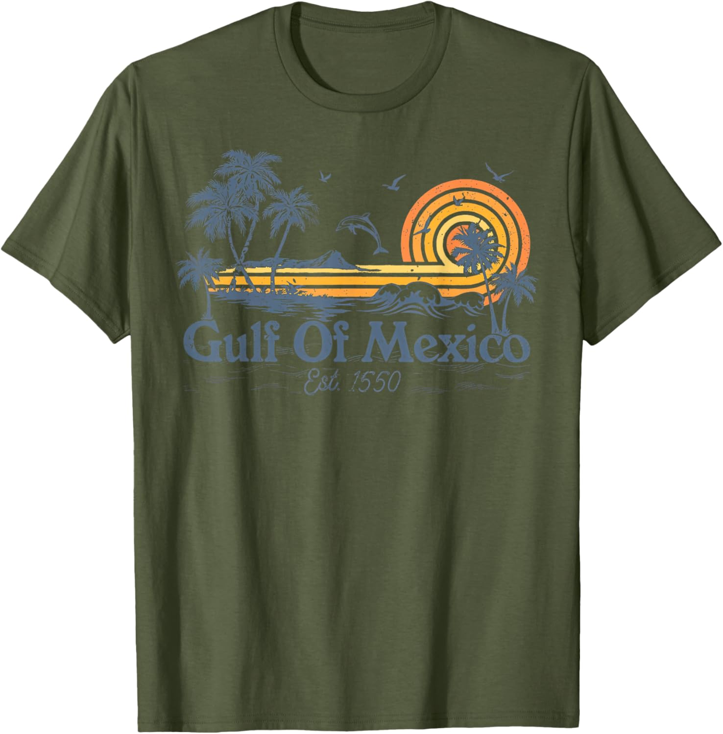 Gulf Of Mexico 1550 Vintage Mexican Flag Beach T-Shirt for Fun Days - 2