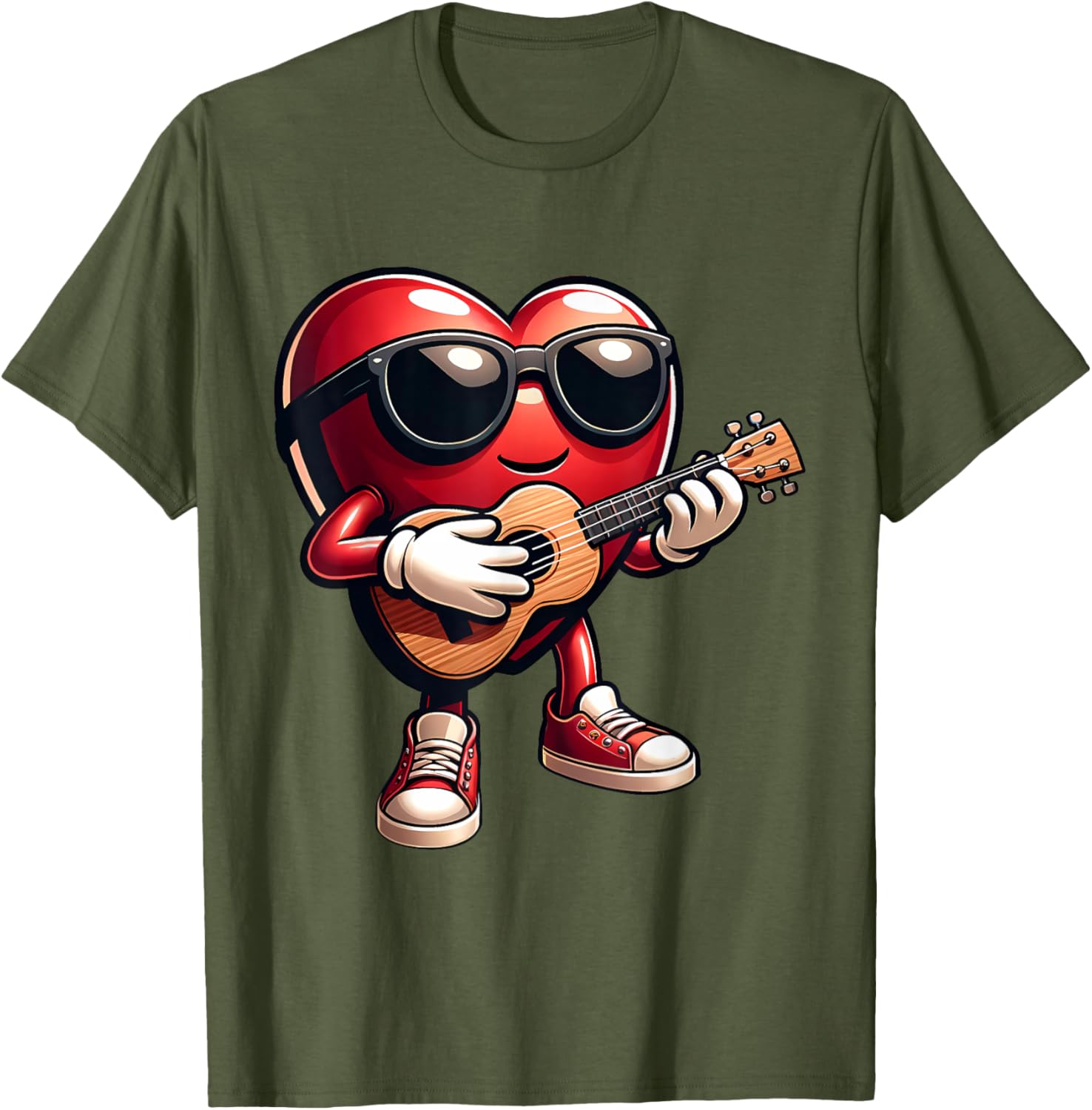 Heart Ukulele Love T-Shirt for Musicians Perfect for Valentine's Day - 9
