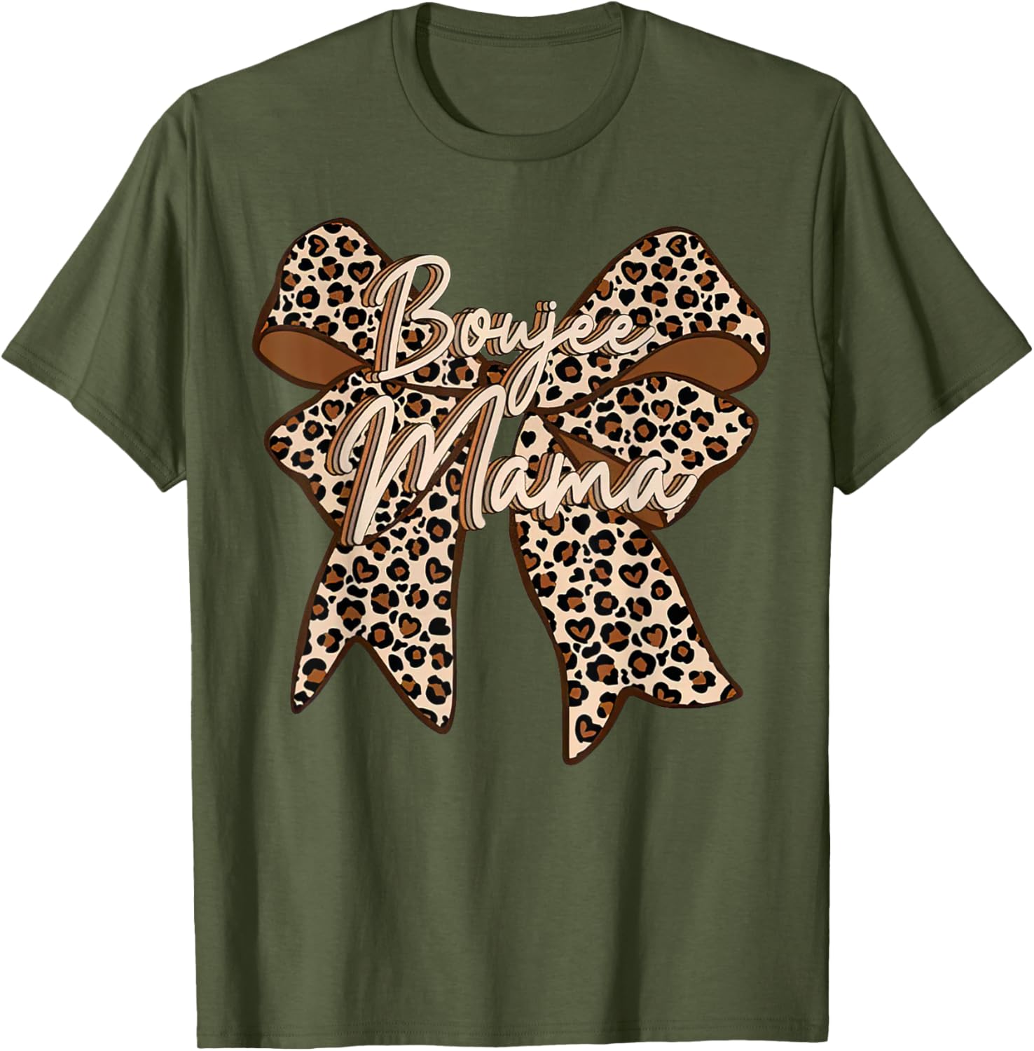 Boujee Mama Leopard Coquette Bow T-Shirt for Stylish Moms on Mother's Day - 22