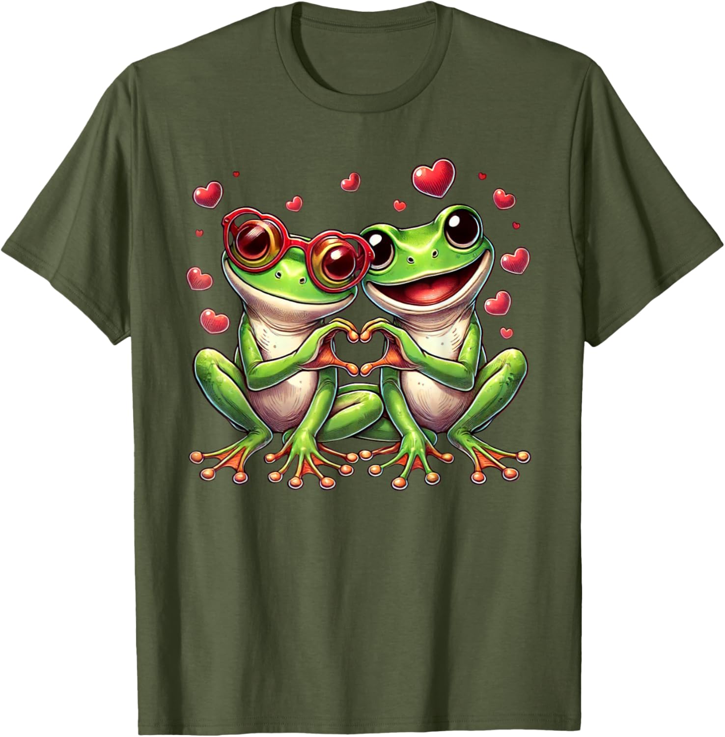 Funny Frog Heart Sign Valentine's T-Shirt for Women, Men, and Kids - 16