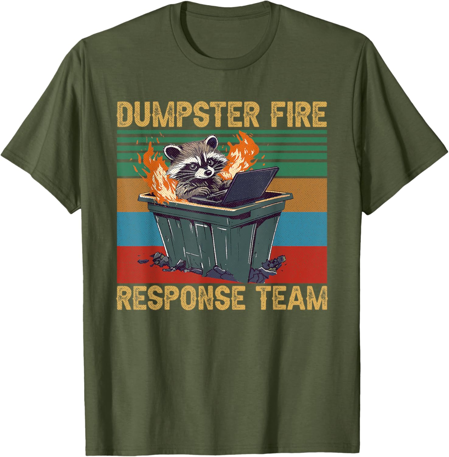 Funny Raccoon Dumpster Fire Response Team T-Shirt for Trash Lovers - 4