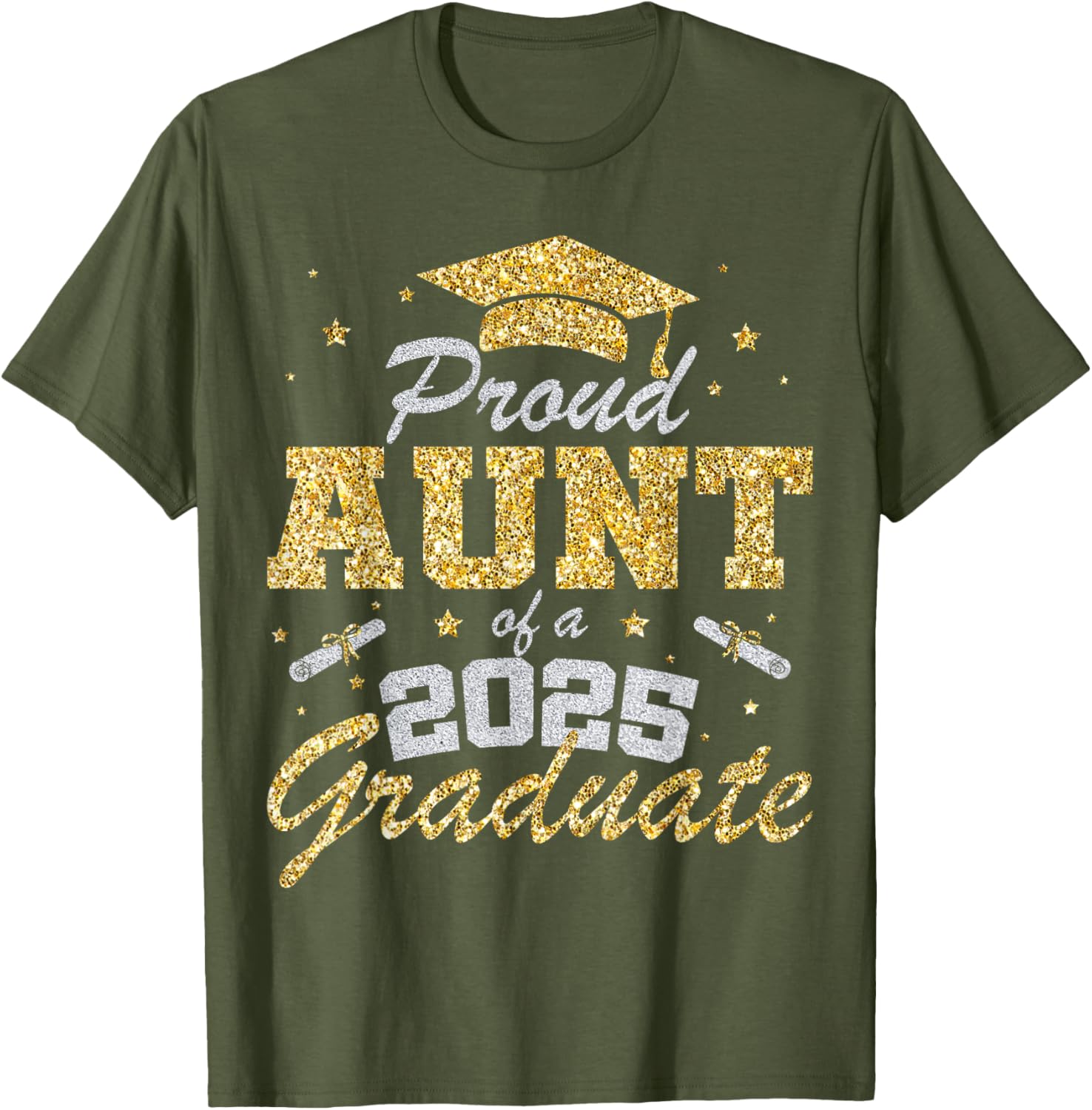 Proud Aunt of 2025 Graduate Senior Class T-Shirt Perfect Gift Idea - 13