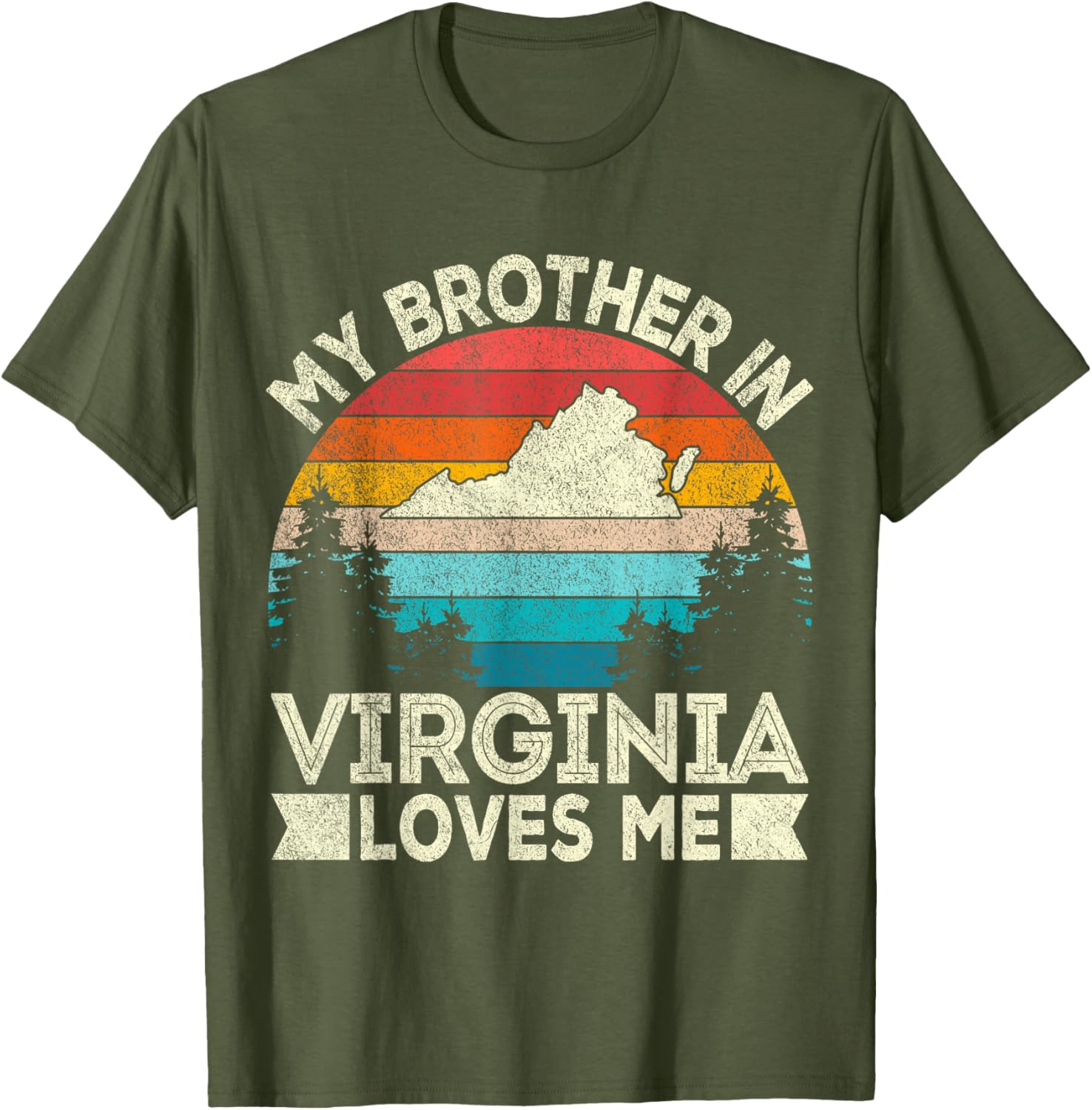 My Brother In Virginia Loves Me Retro T-Shirt for Family Gifts - 21