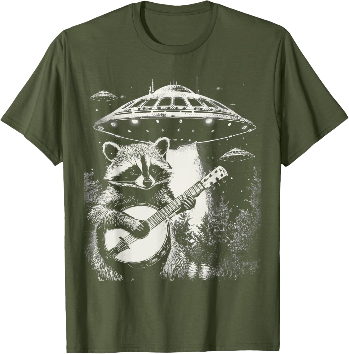 Funny Vintage Raccoon Banjo Alien T-Shirt for Unique Style Lovers - 8