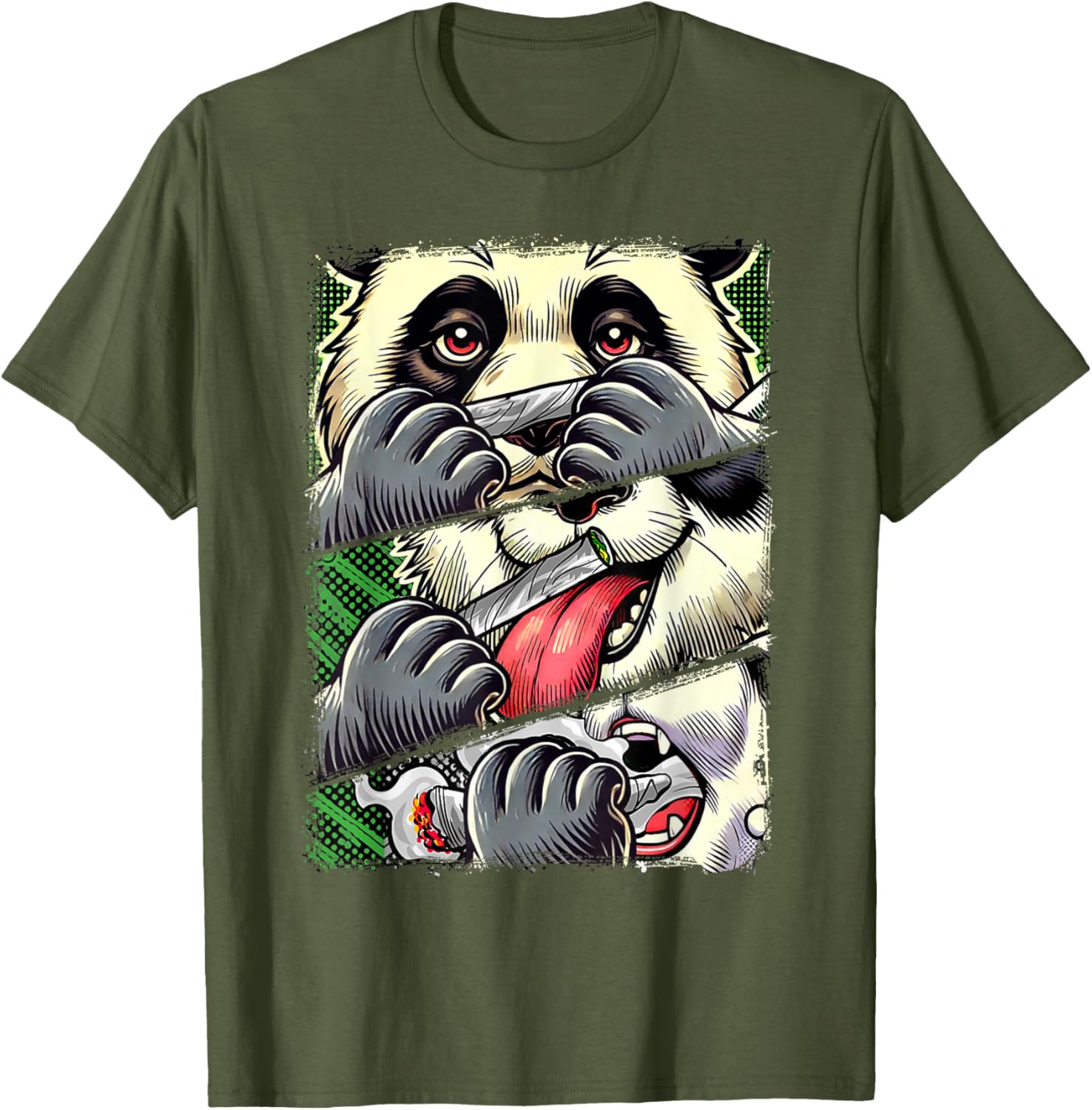 Cute Stoner Babe 420 Panda Smoking Weed T-Shirt for Cannabis Lovers - 3