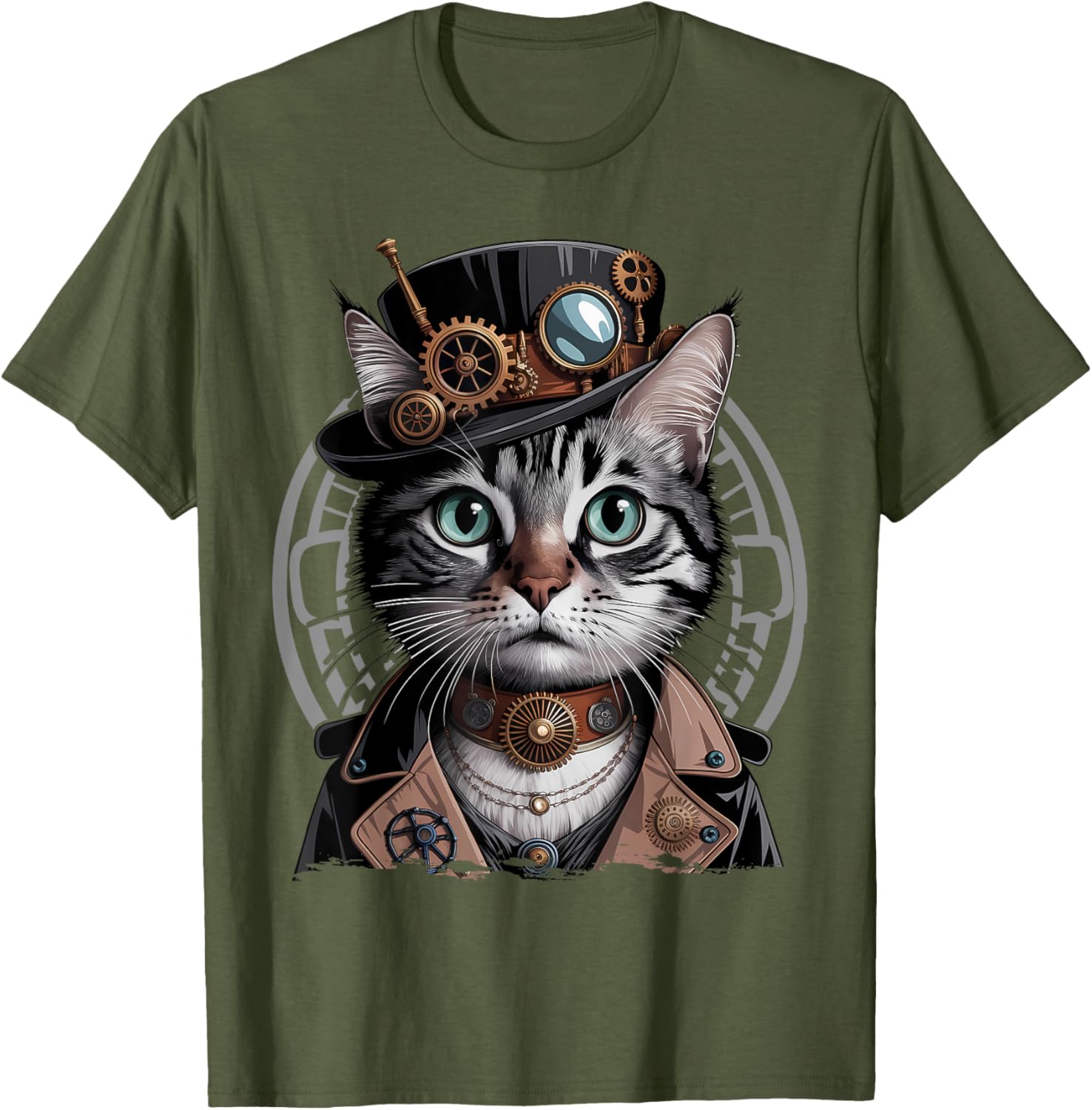 Steampunk Cat Graphic T-Shirt for Kittens - Trendy Fashion Tee - 17