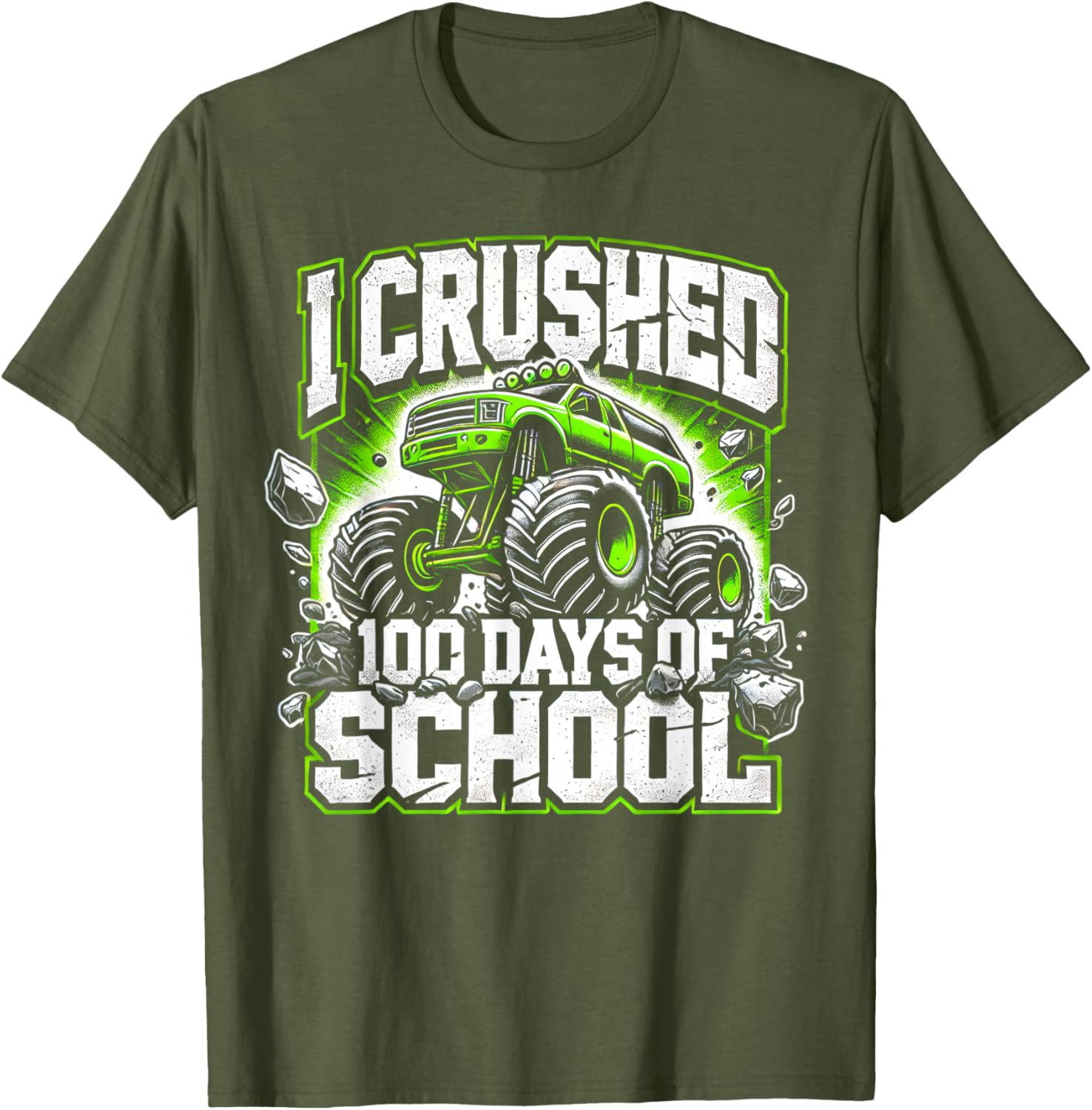100 Days of School Monster Truck Shirt for Boys Fun 100th Day Celebration - 2