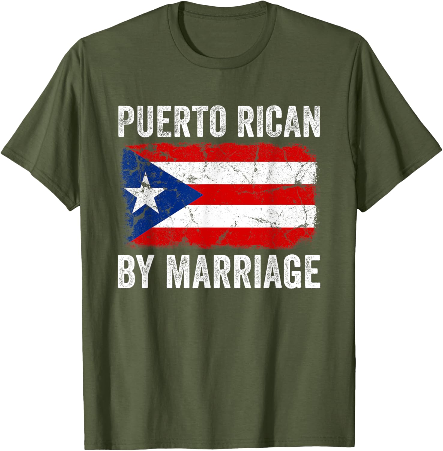 Funny Puerto Rican By Marriage T-Shirt for Couples with Flag Design - 6