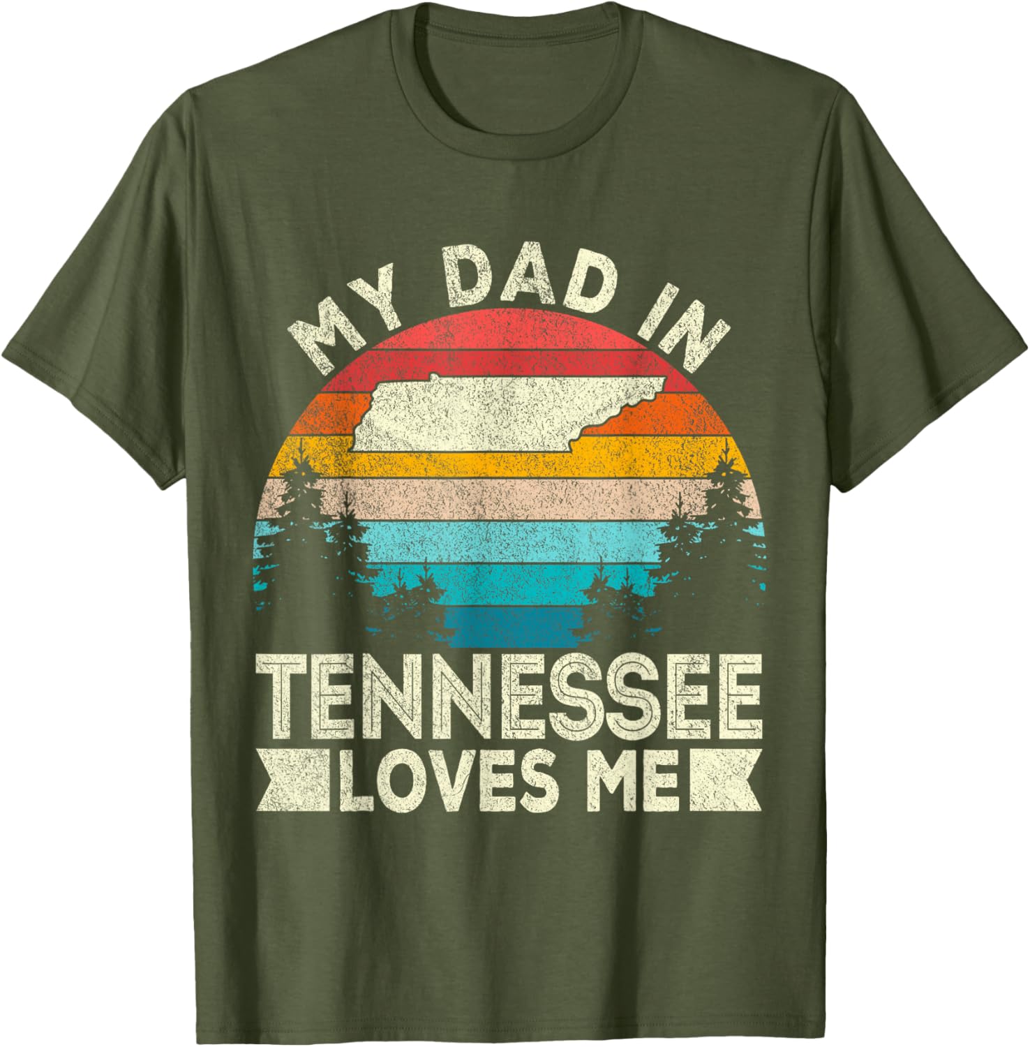 Retro Tennessee T-Shirt My Dad Loves Me Casual Gift for Dad - 14