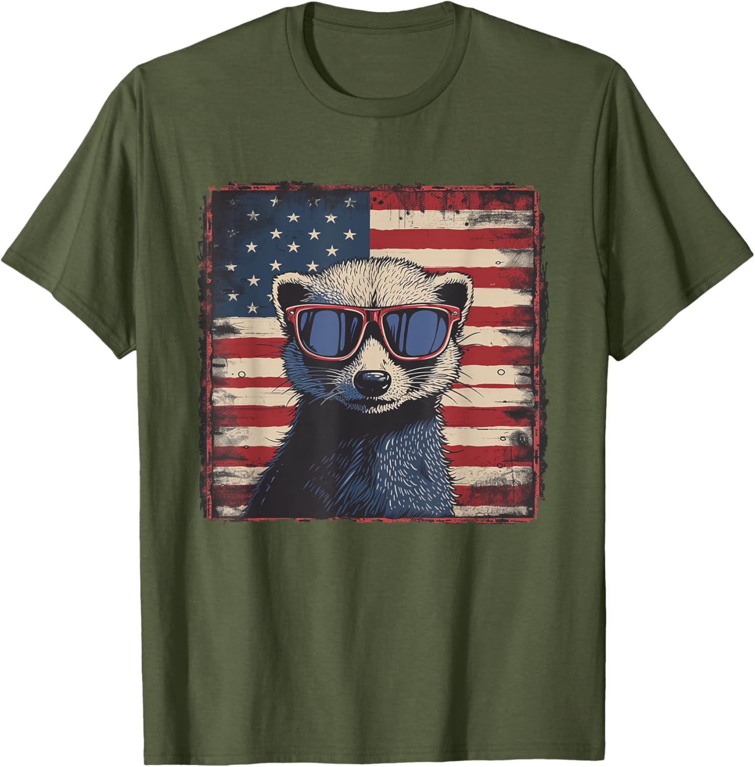 Patriotic Ferret USA Flag Shirt for 4th of July Fun Lovers - 21