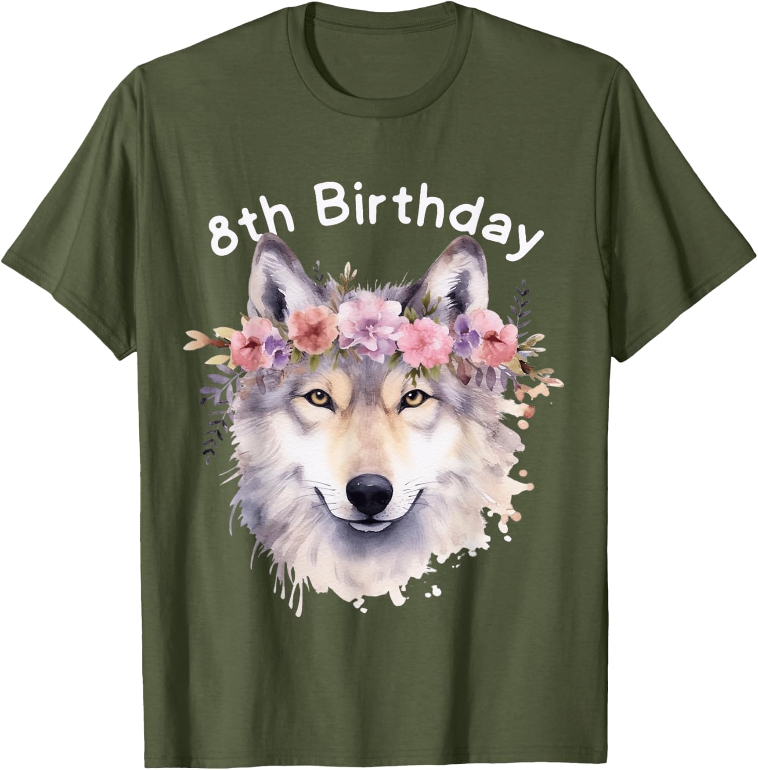 Adorable 8th Wolf Birthday T-Shirt for Girls - Perfect Wolf Pack Party Wear - 7