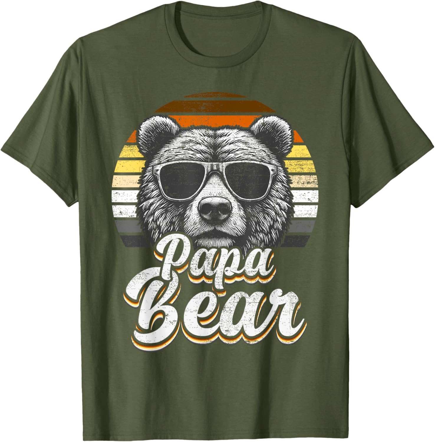 Papa Bear Gay Pride Retro Vintage Flag T-Shirt for LGBTQ+ Pride Fans - 2