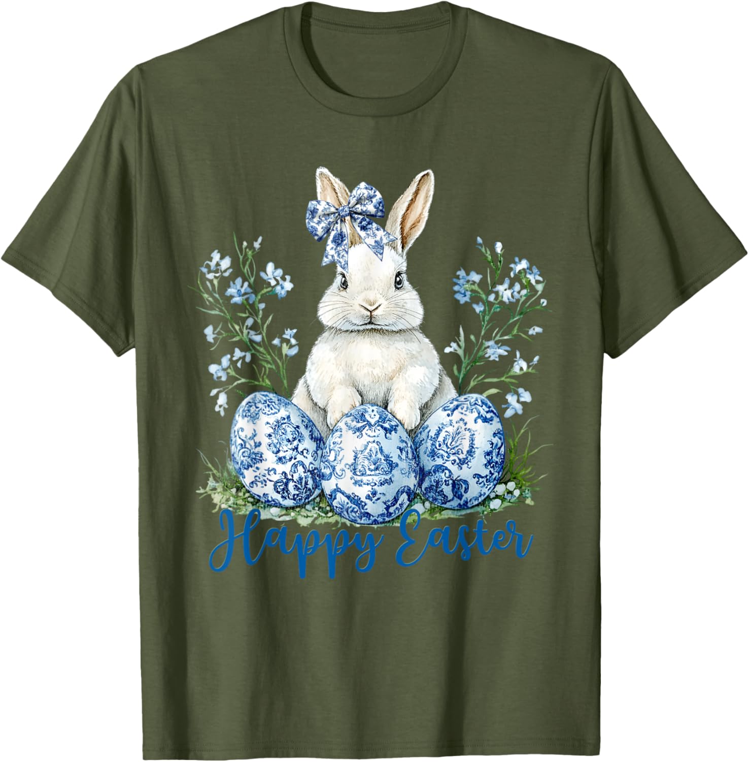 Happy Easter Bunny T-Shirt for Women and Kids Cute Egg Design - 2