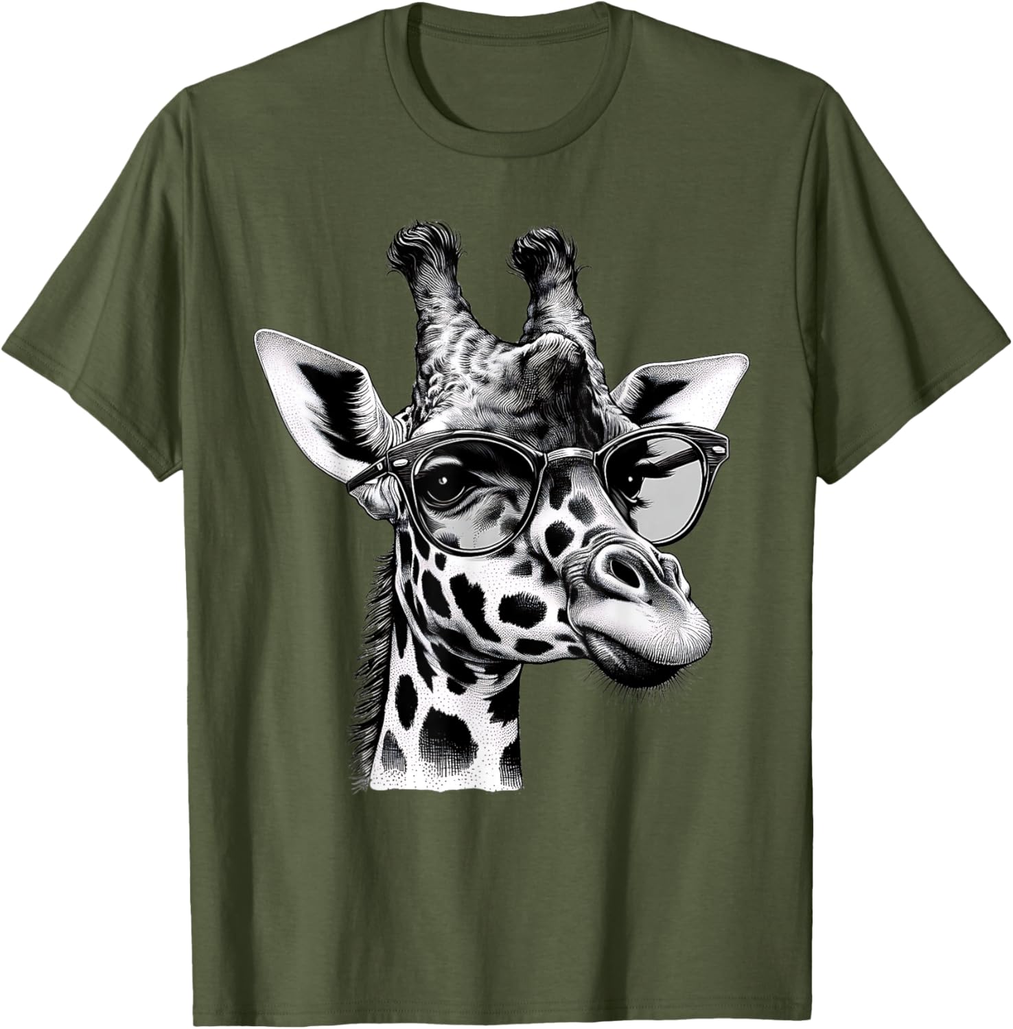 Cute Giraffe Glasses T-Shirt for Wildlife Animal Lovers and Enthusiasts - 29