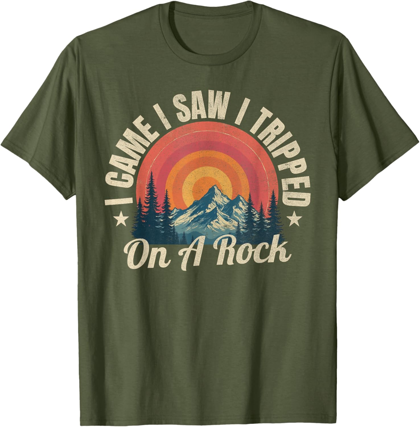 I Came I Saw I Tripped On A Rock Camping T-Shirt for Hiking Enthusiasts - 4