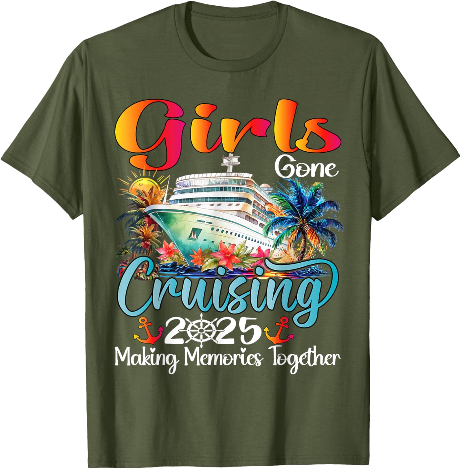 Girls Gone Cruising 2025 Matching T-Shirt for Friends Vacation Fun - 1