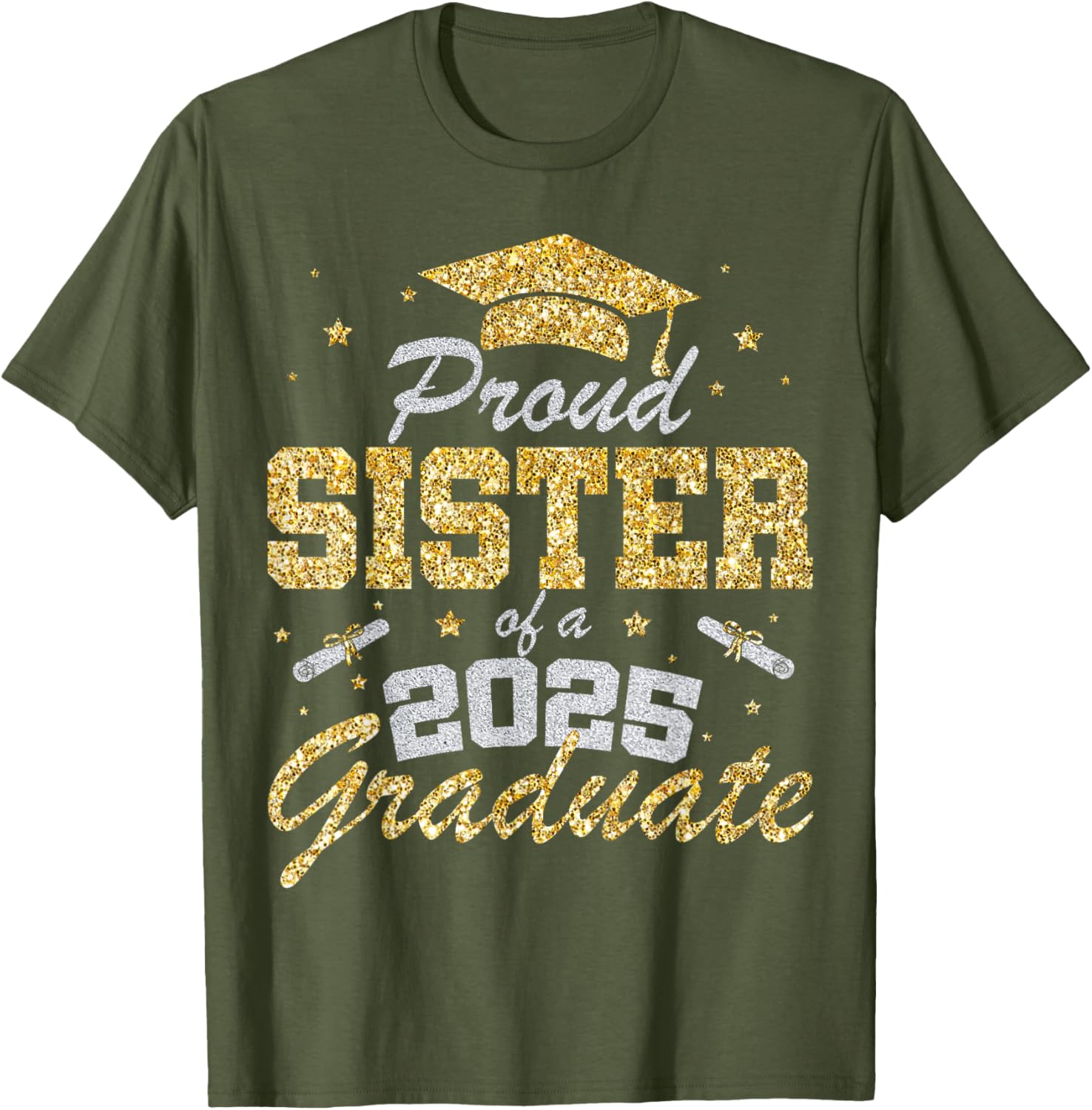Proud Sister of a 2025 Graduate T-Shirt for Class of 2025 Celebration - 12