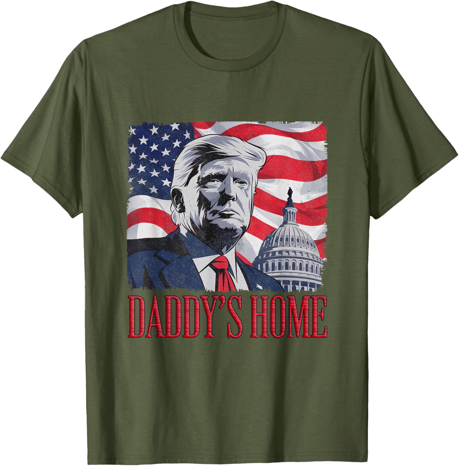 Daddy's Home Trump Tee - Unisex Black Cotton T-Shirt for Political Fans - 6
