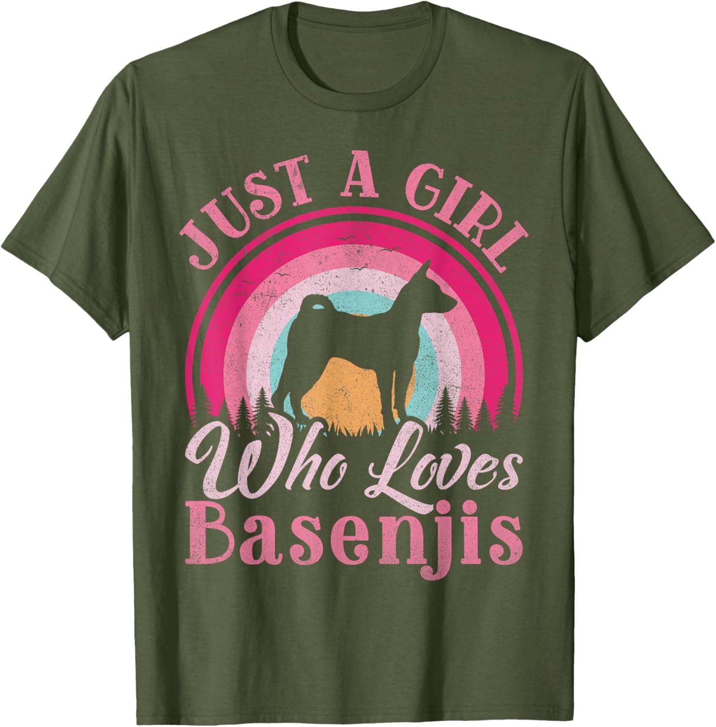 Just A Girl Who Loves Basenji Dog T-Shirt for Women and Girls - 7