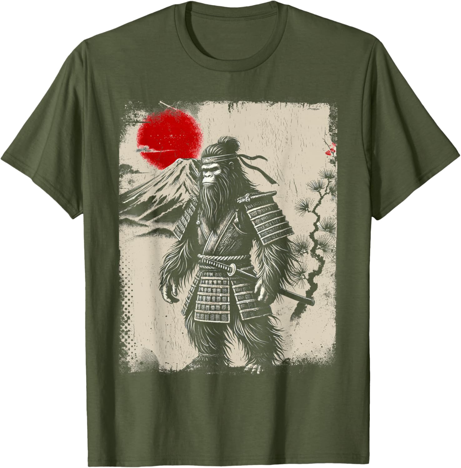 Vintage Bigfoot Ninja Samurai Ukiyo-e T-Shirt for Unique Style - 3