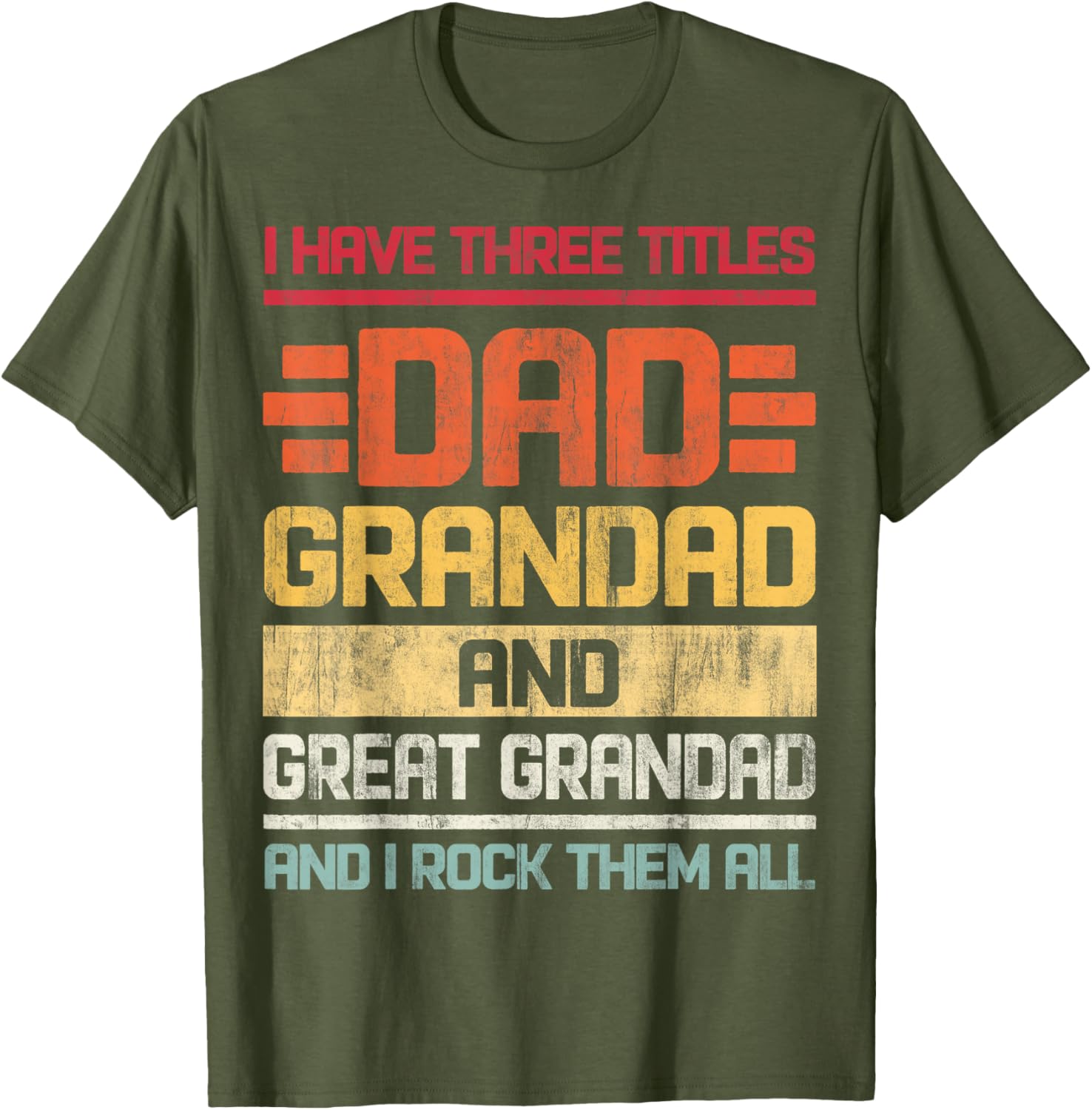 Dad Grandad Great Grandad Rocks T-Shirt for Family Humor and Fun - 18
