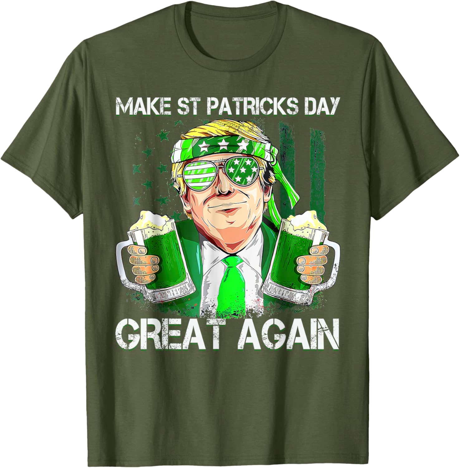 Funny St Patricks Day T-Shirt for Men and Women with US Flag Design - 6