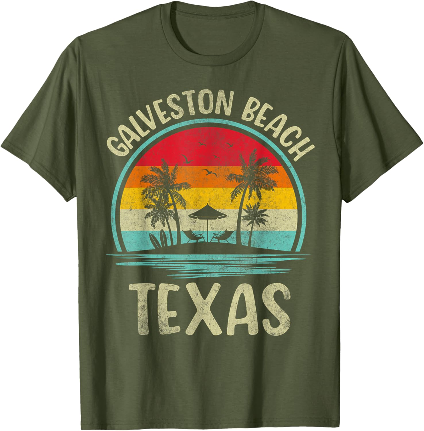 Galveston Beach Summer Vacation Palm Tree Family T-Shirt for Fun Days - 16