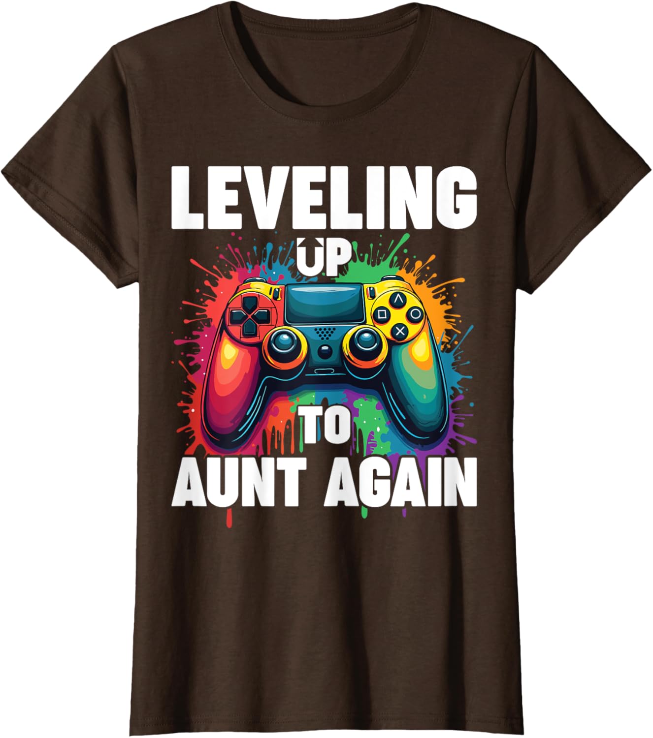 Promoted to Auntie Gender Reveal T-Shirt Leveling Up to Aunt Again - 3