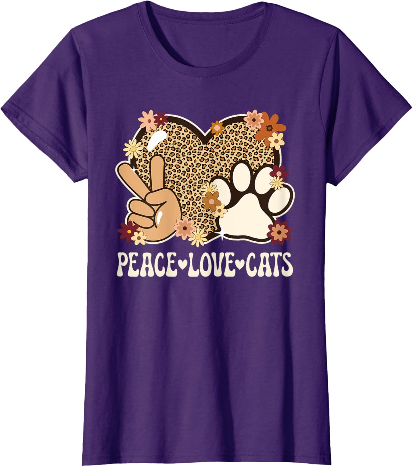 Cute Cat Lover T-Shirt with Leopard Print for Stylish Women - 6