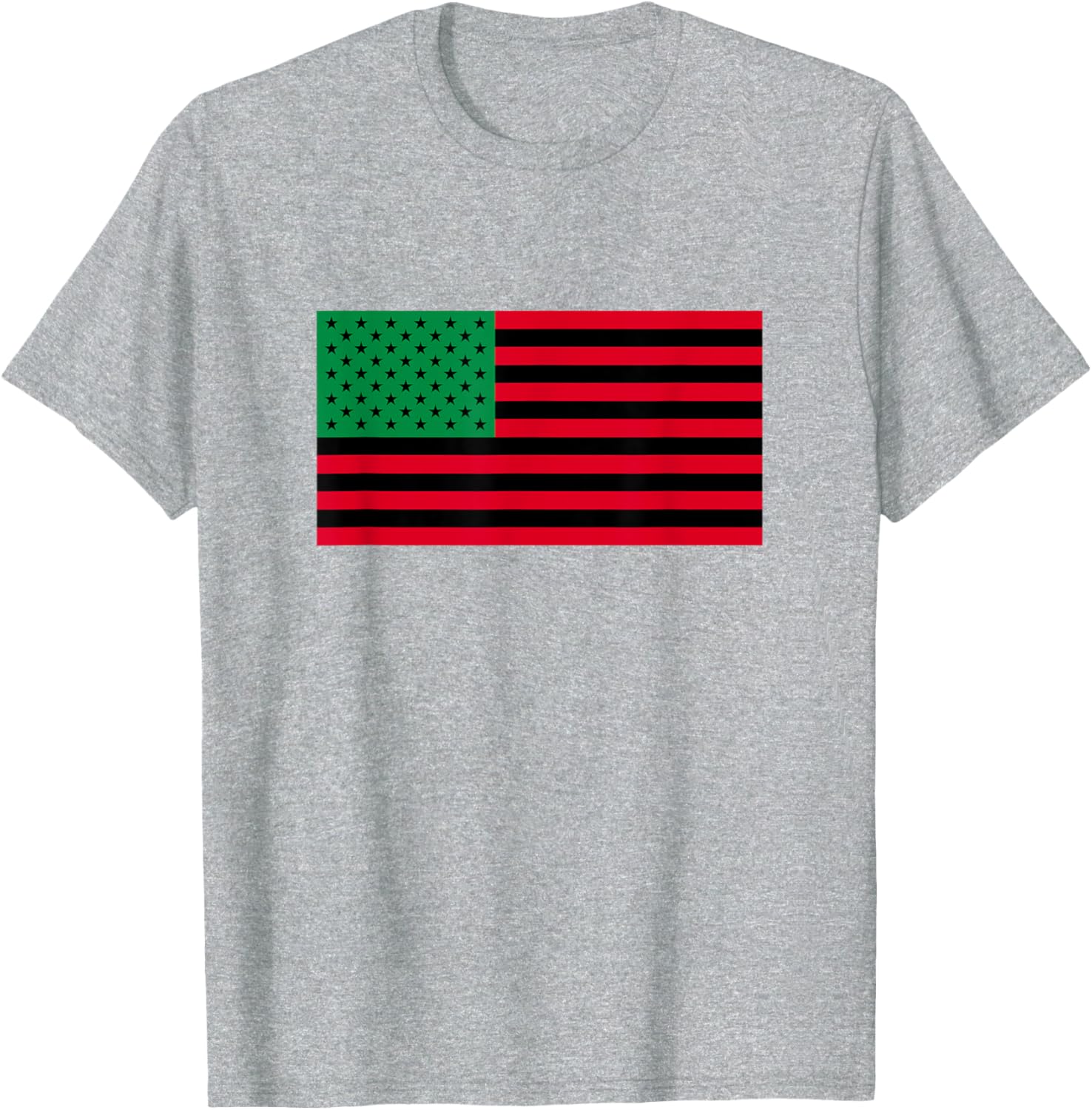 Stylish Black American Flag T-Shirt with Green and Red Accents for All - 5