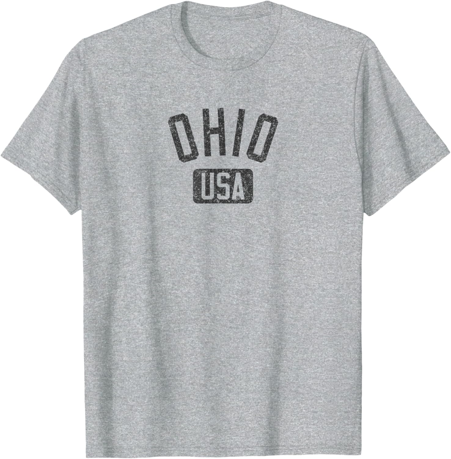 Ohio Arched Text Distressed Black Print T-Shirt for Casual Style Lovers - 5