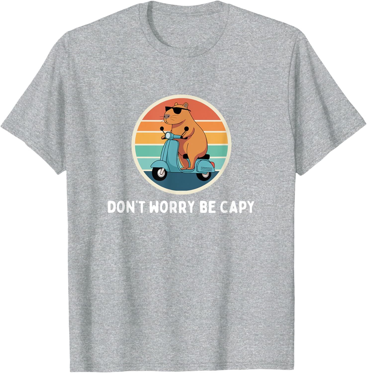 Funny Capybara T-Shirt Don't Worry Be Capy Cute Rodent Apparel - 25