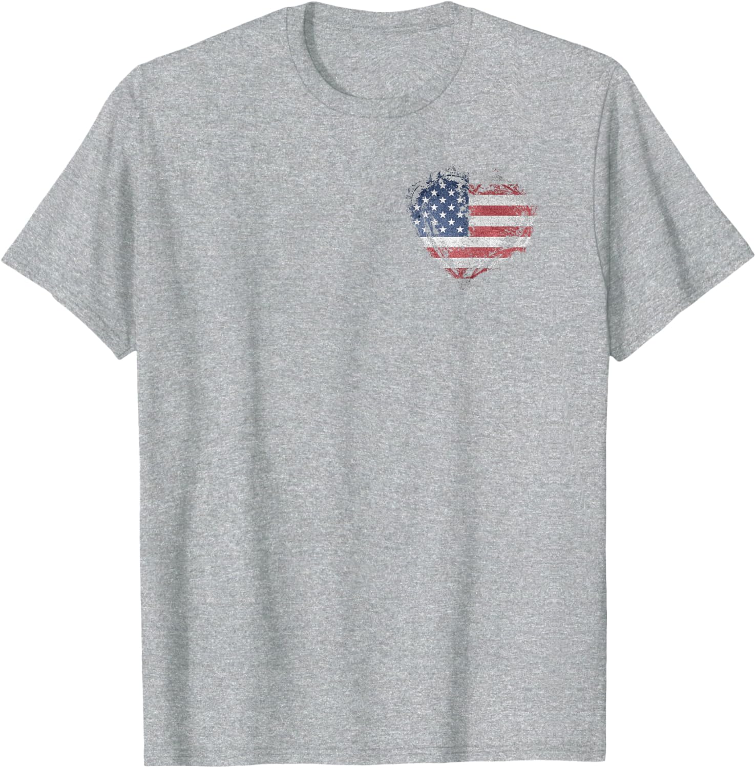 Stylish Heart Shape American Flag T-Shirt for All-American Fashion - 19