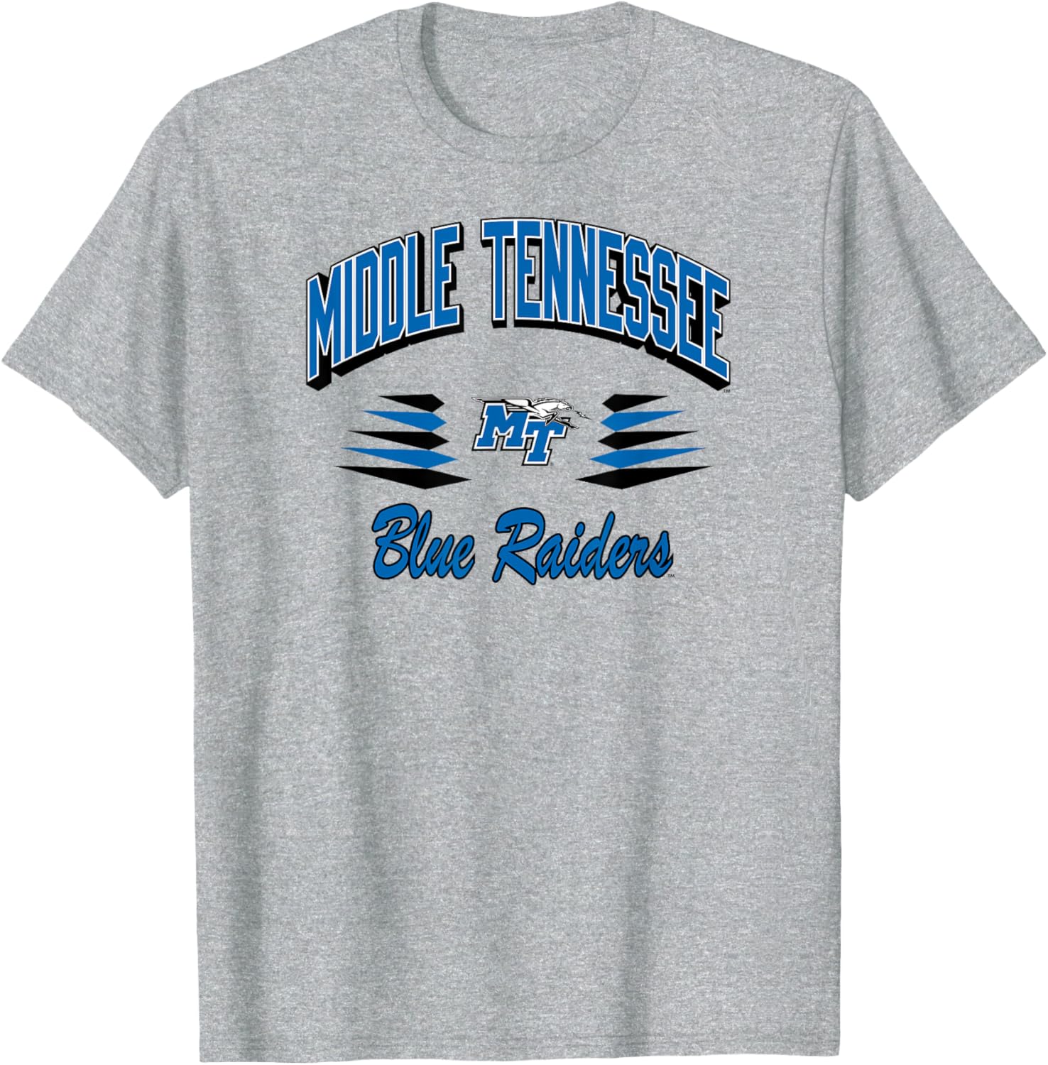 Middle Tennessee State Blue Raiders Retro Gray T-Shirt for Sports Fans - 1