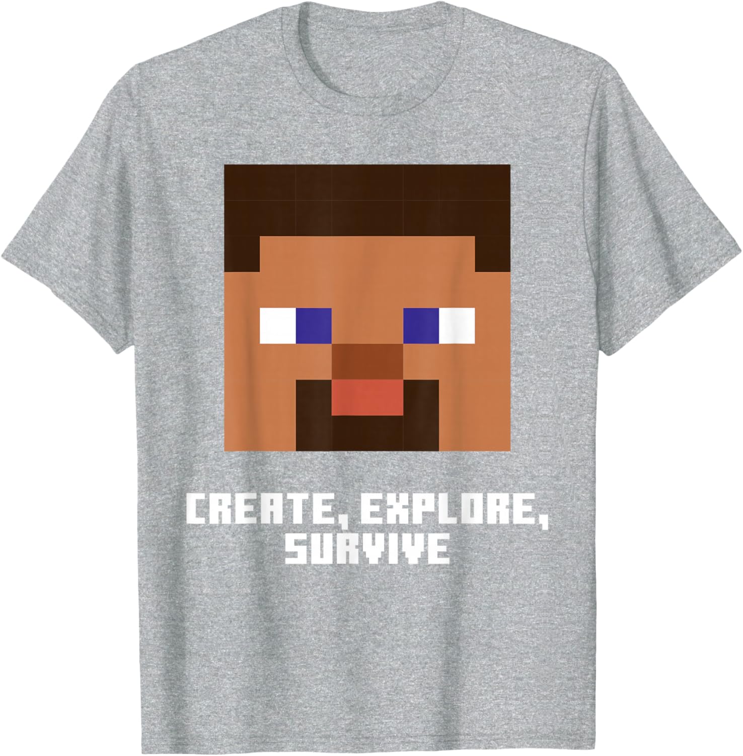 Minecraft Steve Face Create Explore Survive T-Shirt for Fans - 8