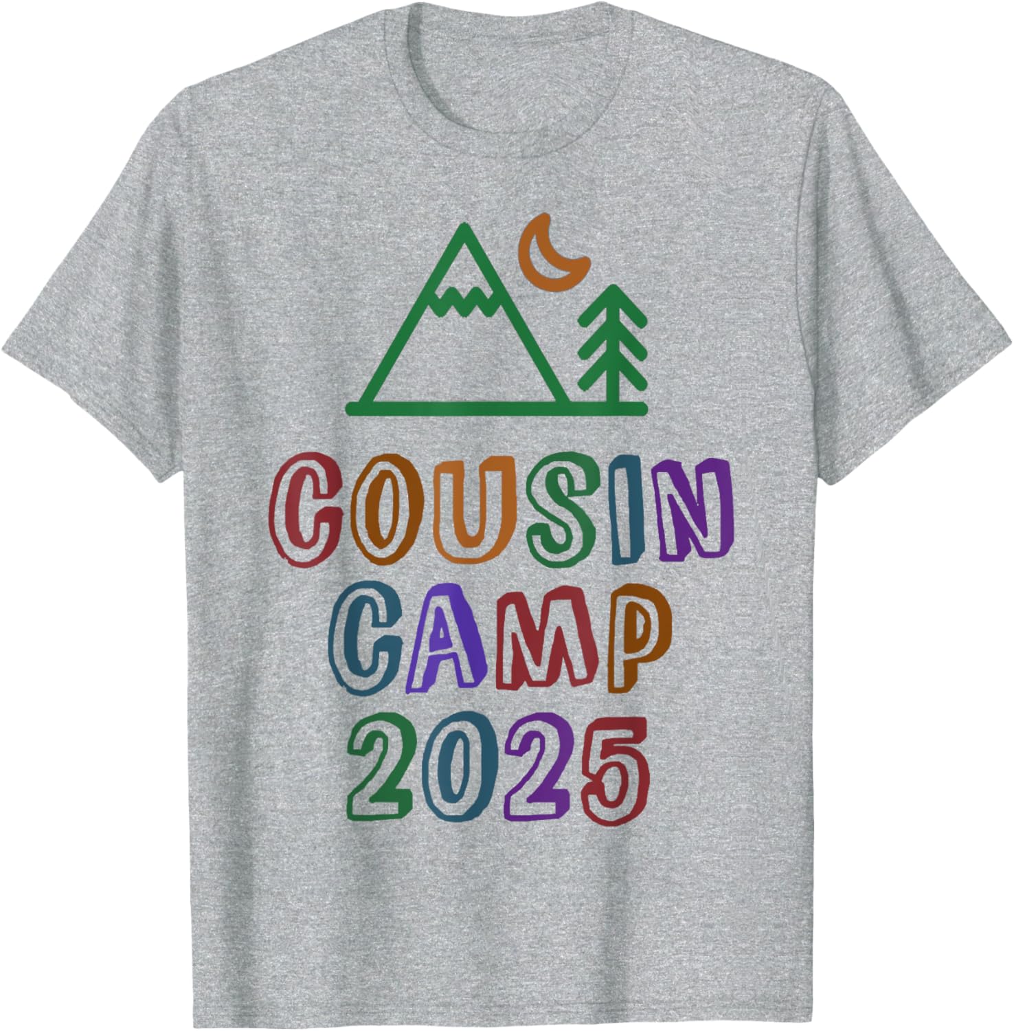 Kids Cousin Camp 2025 Grandma Crew Squad Sleepaway T-Shirt Fun Design - 1