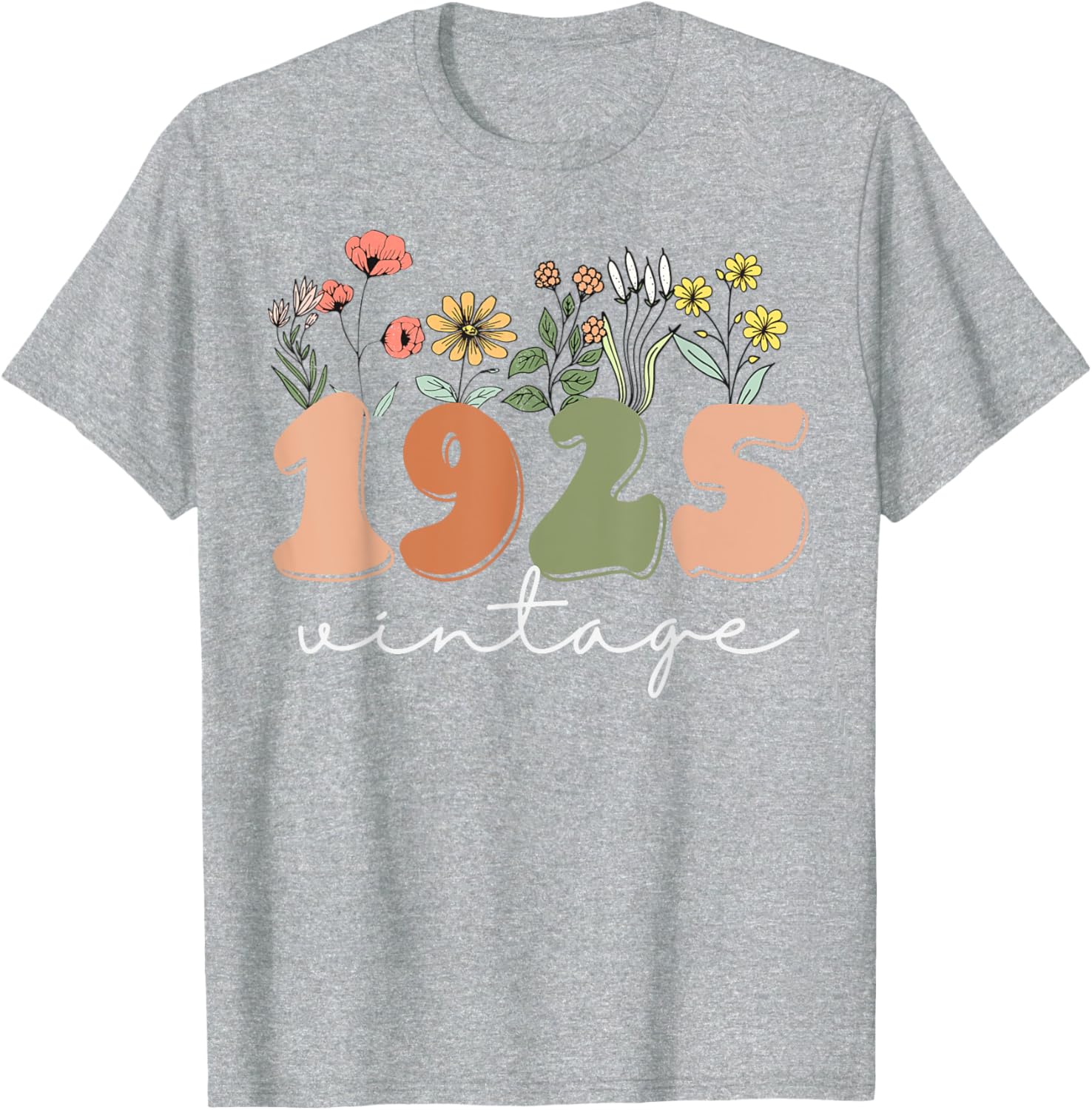 100 Years Old Vintage 1925 Wildflower Women's 100th Birthday T-Shirt - 22