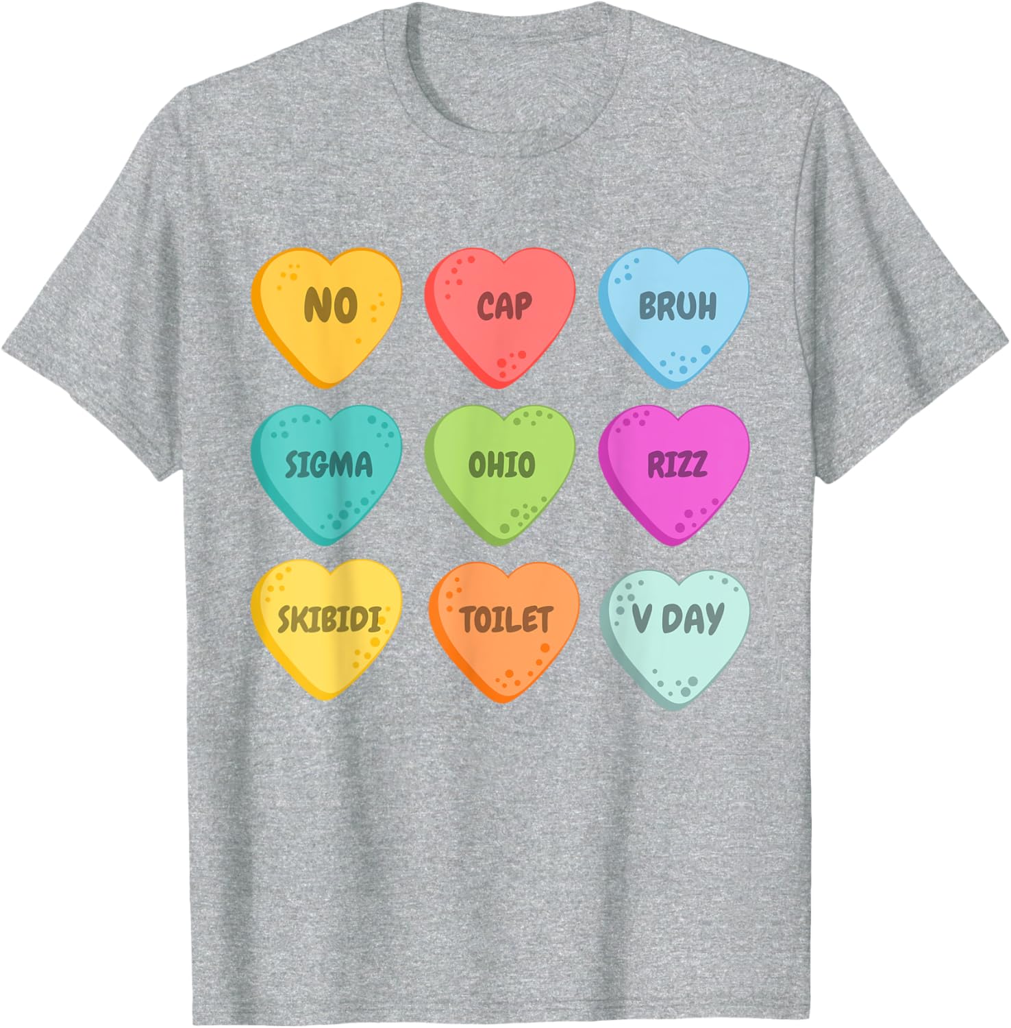 Skibidi Valentine's Day Rizz Candy Heart T-Shirt for Groovy Love Vibes - 3