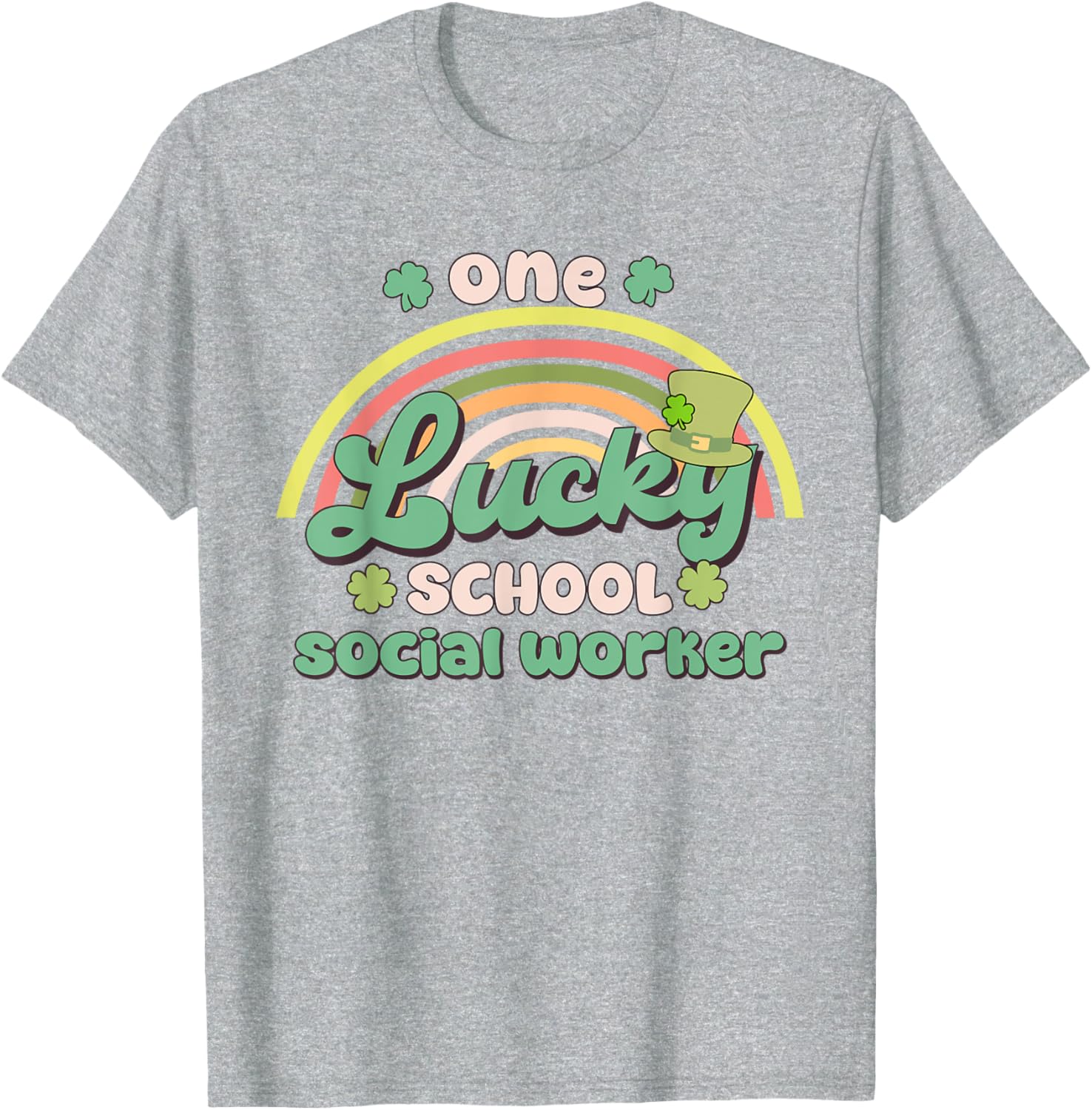 One Lucky School Social Worker St Patricks Day T-Shirt for Fun Celebration - 11