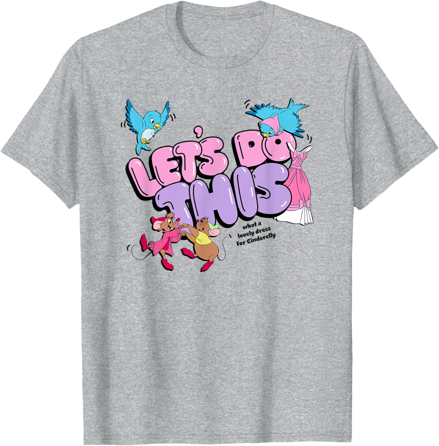 Disney Cinderella Friends Lovely Dress Logo T-Shirt for Kids and Adults - 9