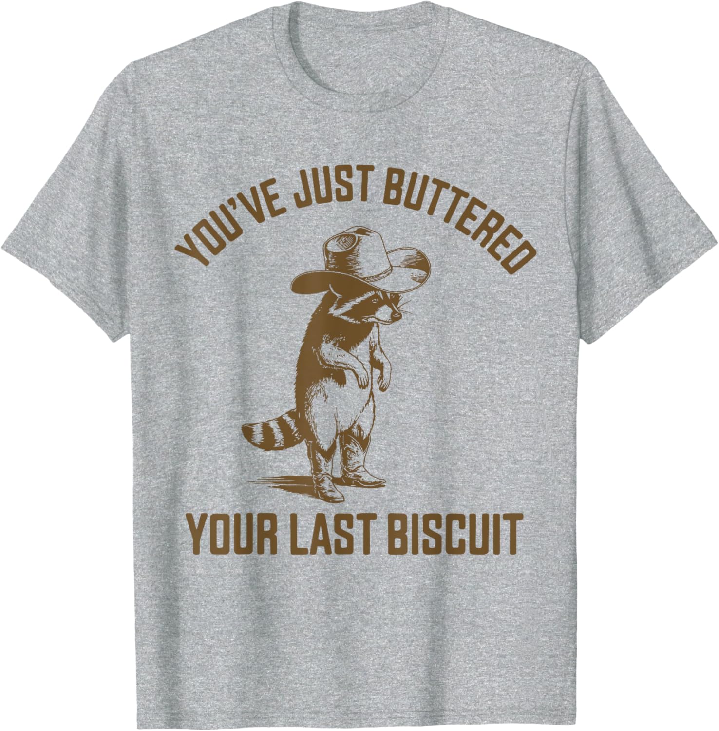 Funny Cowboy Raccoon T-Shirt Perfect for Biscuit Lovers and Humor Fans - 2