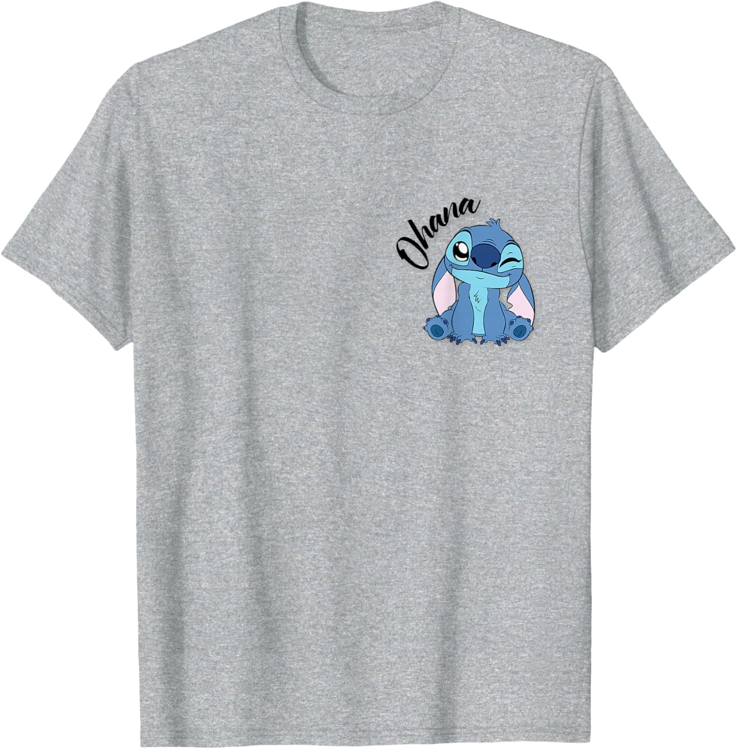 Disney Lilo & Stitch Ohana Winking Stitch T-Shirt for Fun Casual Wear - 1